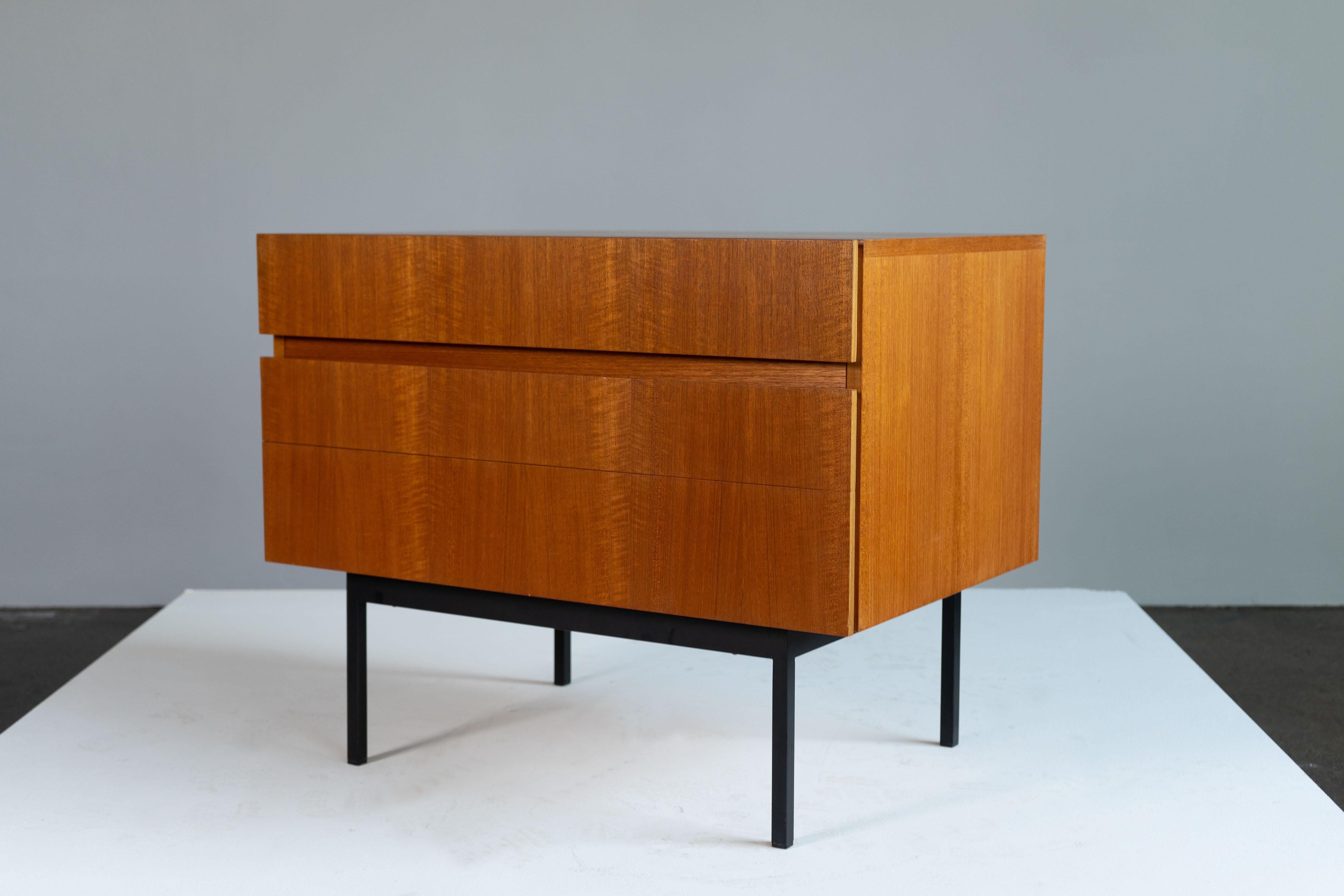 Steel Mid-Century Chest of Drawers by Dieter Waeckerlin for Behr, Teak, 1960s For Sale