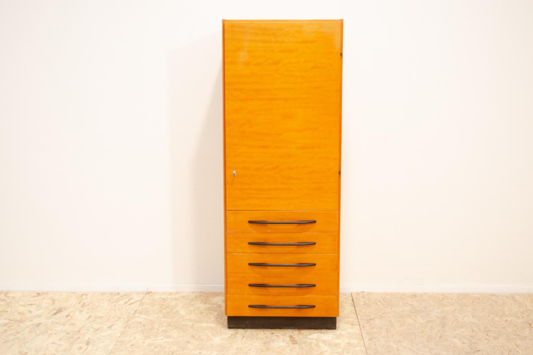 Multi-purpose cabinet or chest of drawers, designed by Mojmír Požár for ÚP Závody in the 1960s.  Made in a combination of ash, elm, maple wood.  It´s in good Vintage condition, shows signs of age and using.

Height:  162 cm

lenght:  60 cm

depth: