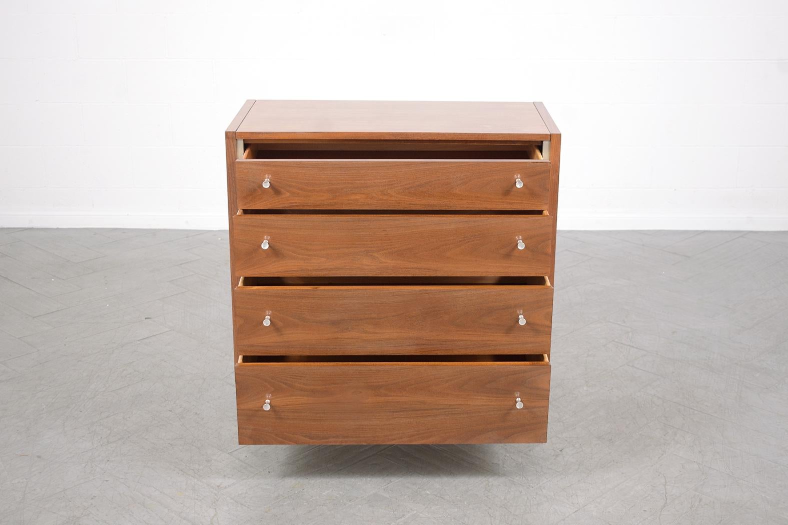American Vintage 1960s Handcrafted Mid-Century Modern Walnut Chest of Drawers