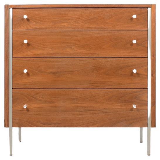 Vintage 1960s Handcrafted Mid-Century Modern Walnut Chest of Drawers