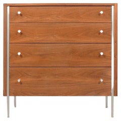 Vintage 1960s Handcrafted Mid-Century Modern Walnut Chest of Drawers