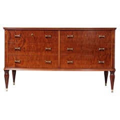 Mid century Chest of drawers in Pommelle Sapele by Dassi