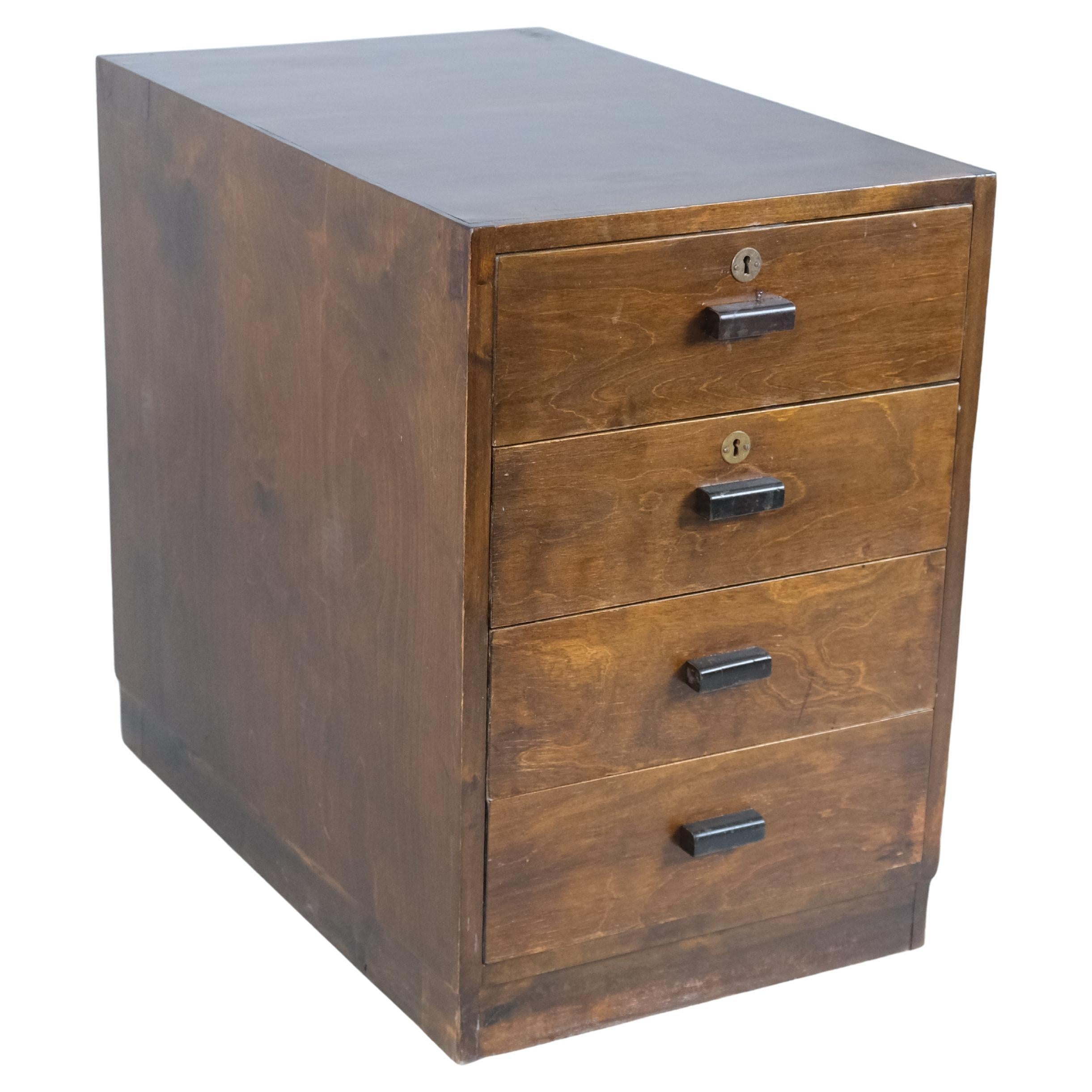 Mid-Century Chest of Drawers in Style of Alvar Aalto, Dark Stainded Birch, 1940s