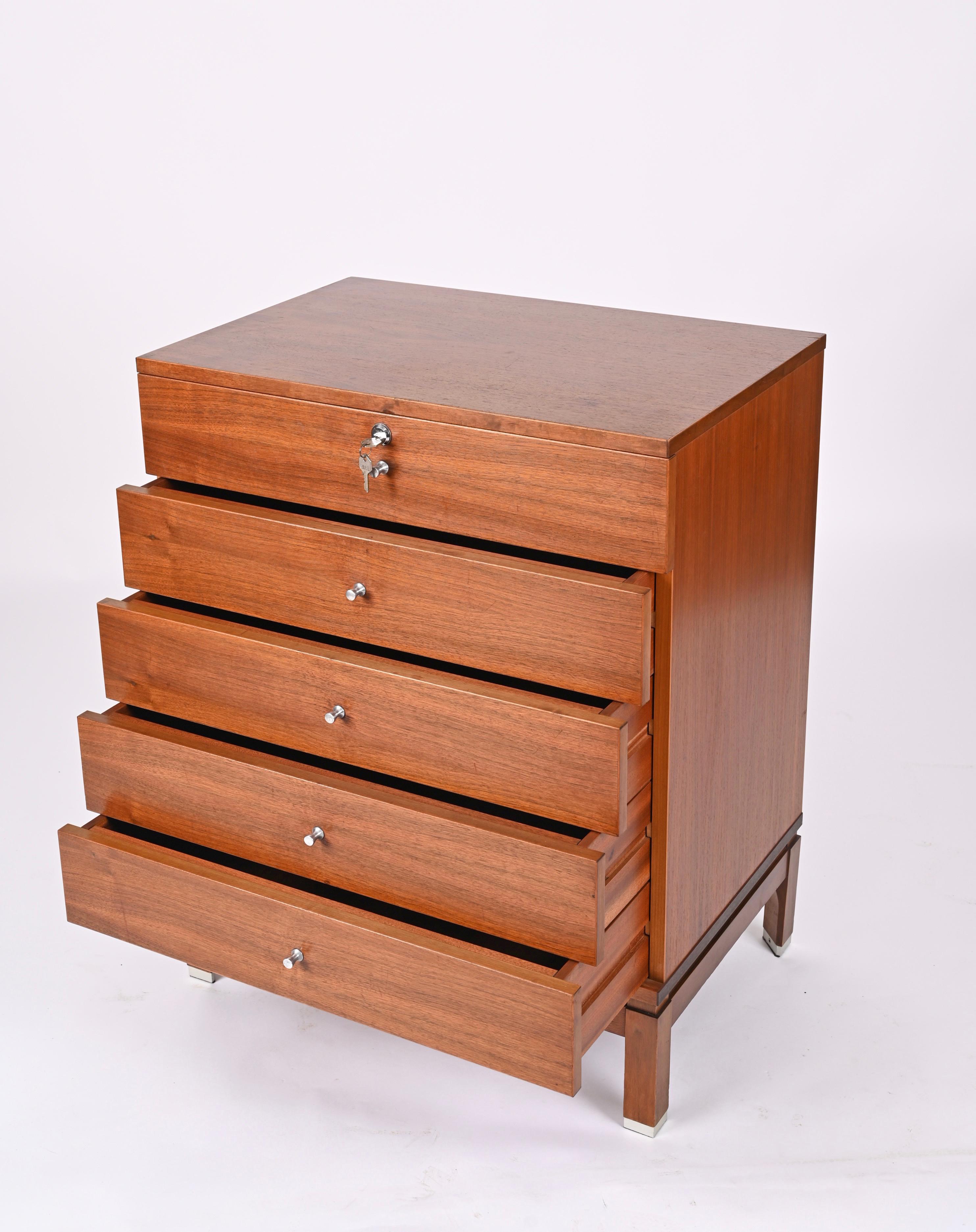 Italian Mid-Century Chest of Drawers in Walnut by Ico Parisi for MIM Roma, Italy 1960s For Sale