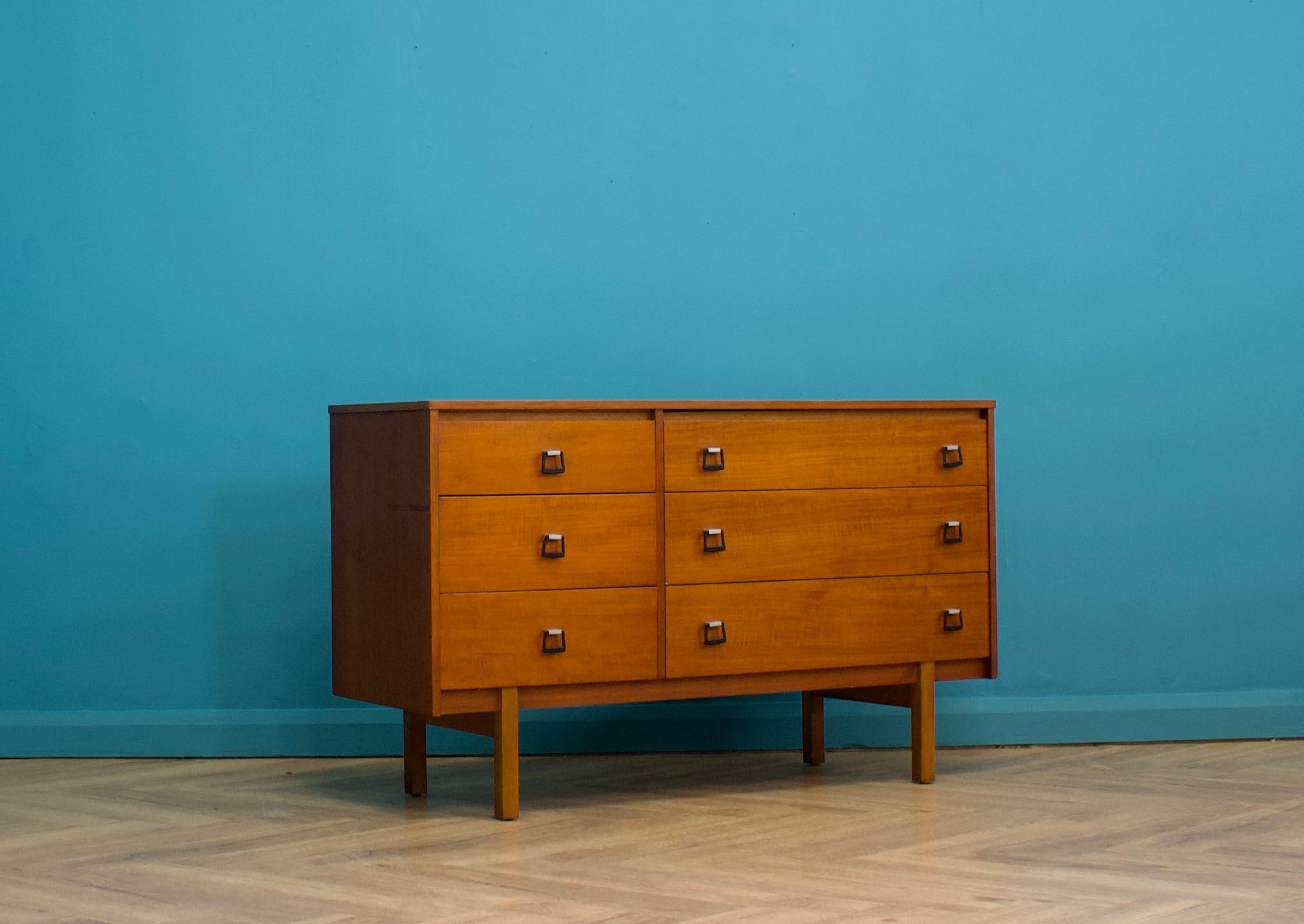 British Mid-Century Chest of Drawers or Compact Sideboard in Teak from Symbol, 1960s