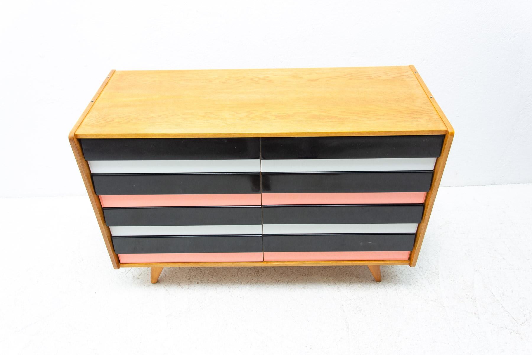 Mid-Century Modern Mid century chest of drawers U-458 by Jiri Jiroutek, Czechoslovakia, 1960´s For Sale