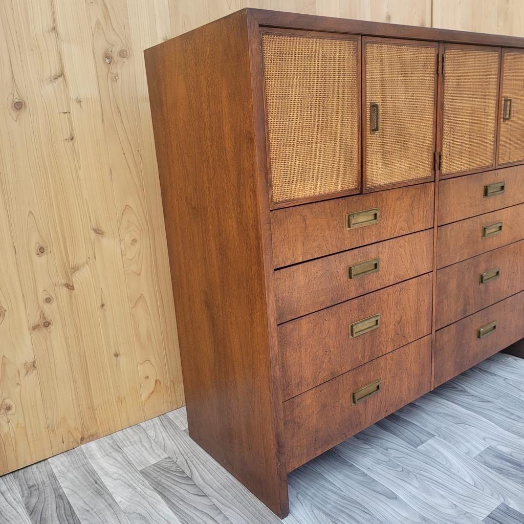 Mid-Century Modern chest of drawers with cane panels by Jack Cartwright for Founders

High quality double chest of drawers with four caned top compartments and 8 drawers.

Stamped Royal Board Under each Drawer

Made in Sweden

circa