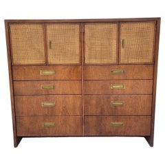 Midcentury Chest of Drawers with Cane Panels by Jack Cartwright for Founders