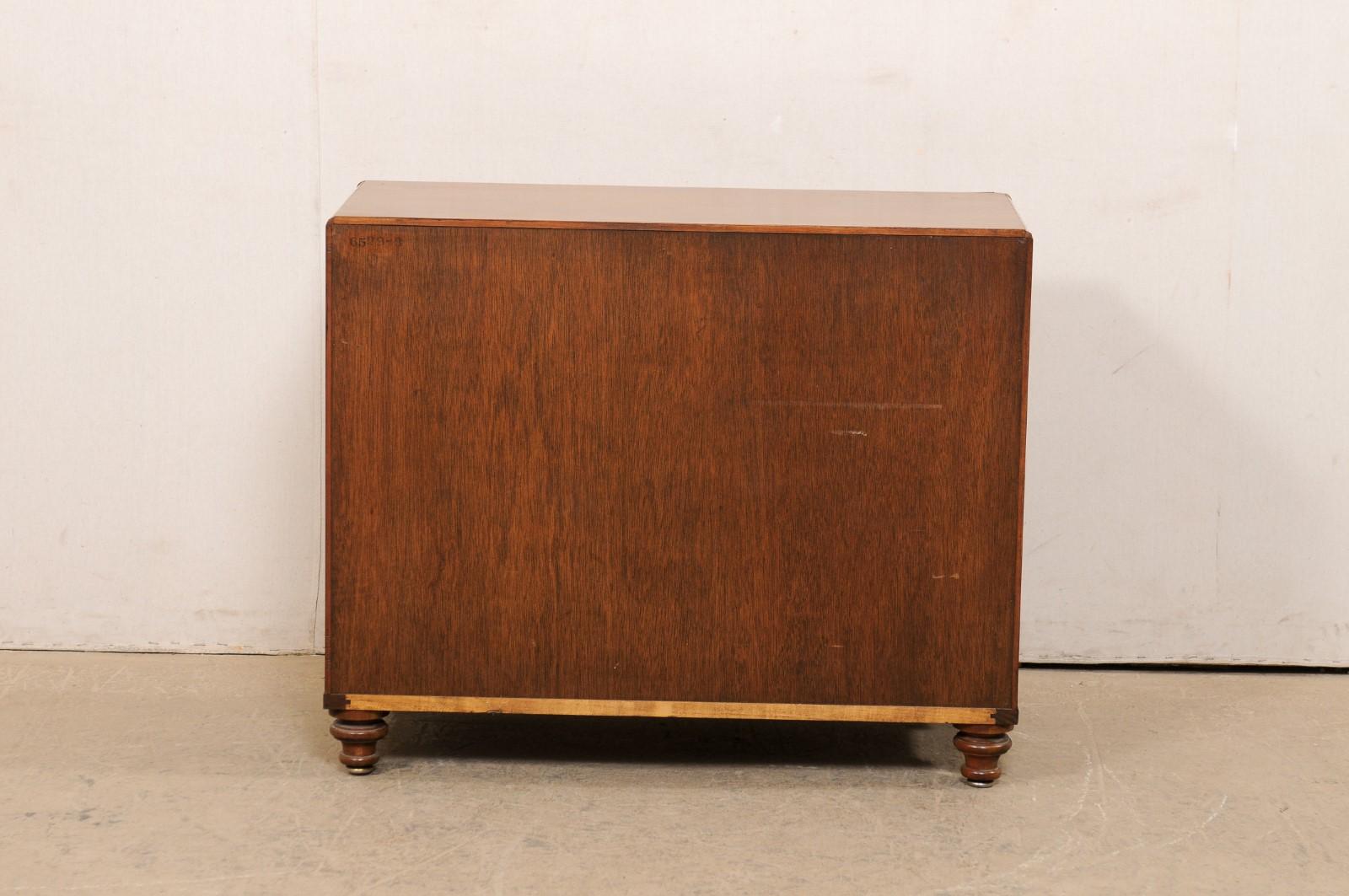 Mid-Century Chest of Three Drawers, Lined in Brass & Circular Brass Backplates 3