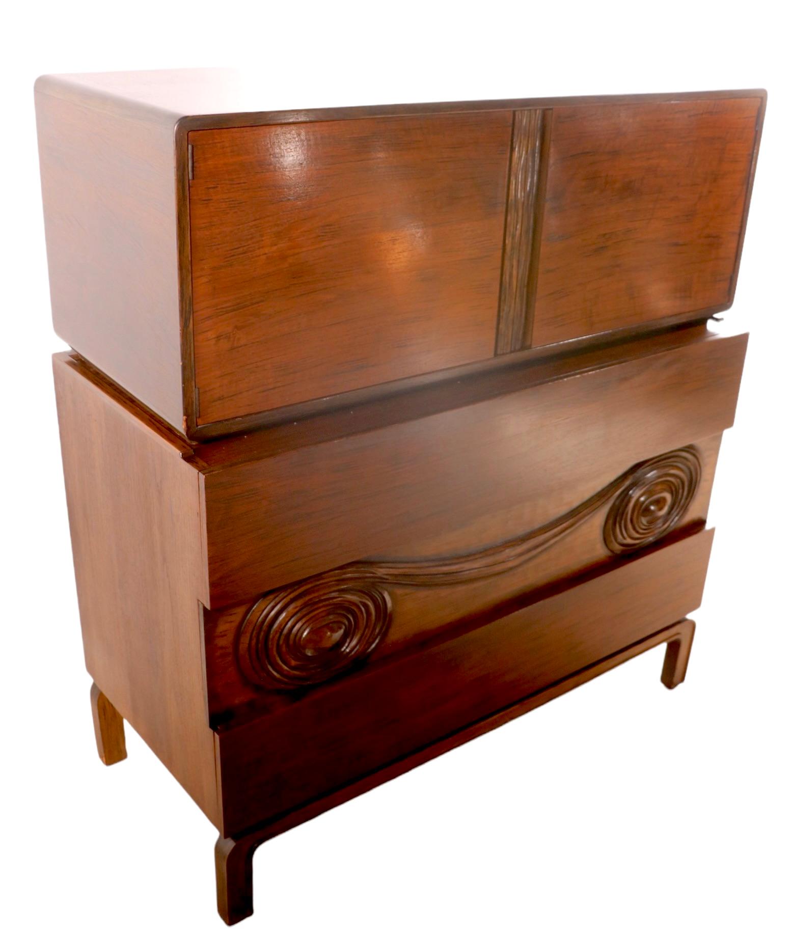 20th Century Mid Century Chest on Chest Made in Sweden Designed by Edmond Spence, Ca. 1950’s For Sale