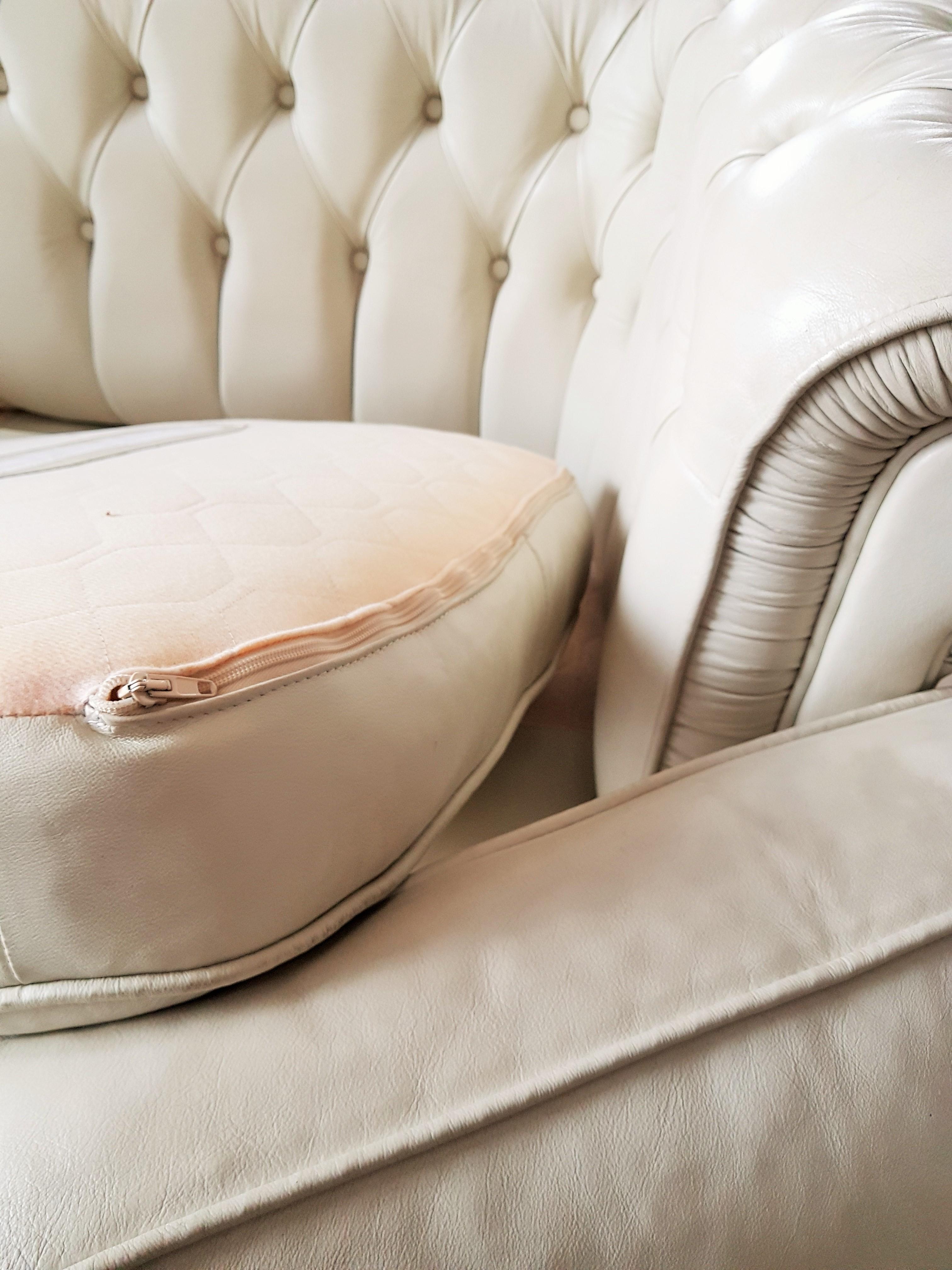 Canapé Loveseat Chesterfield en cuir blanc Whiting 8