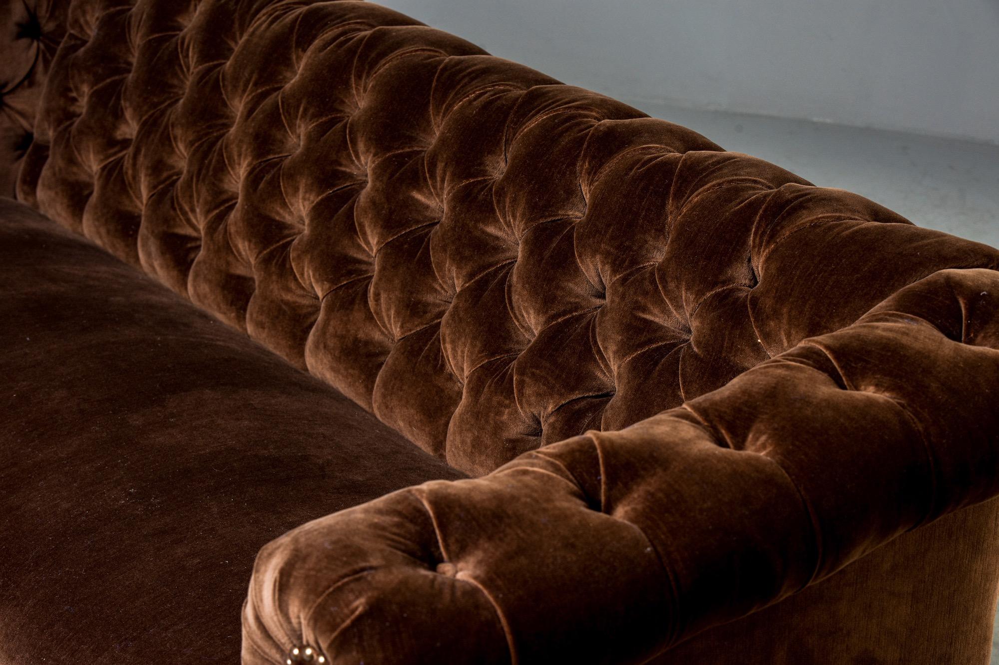 Mid-Century Modern Midcentury Chesterfield Sofa with New Velvet Upholstery