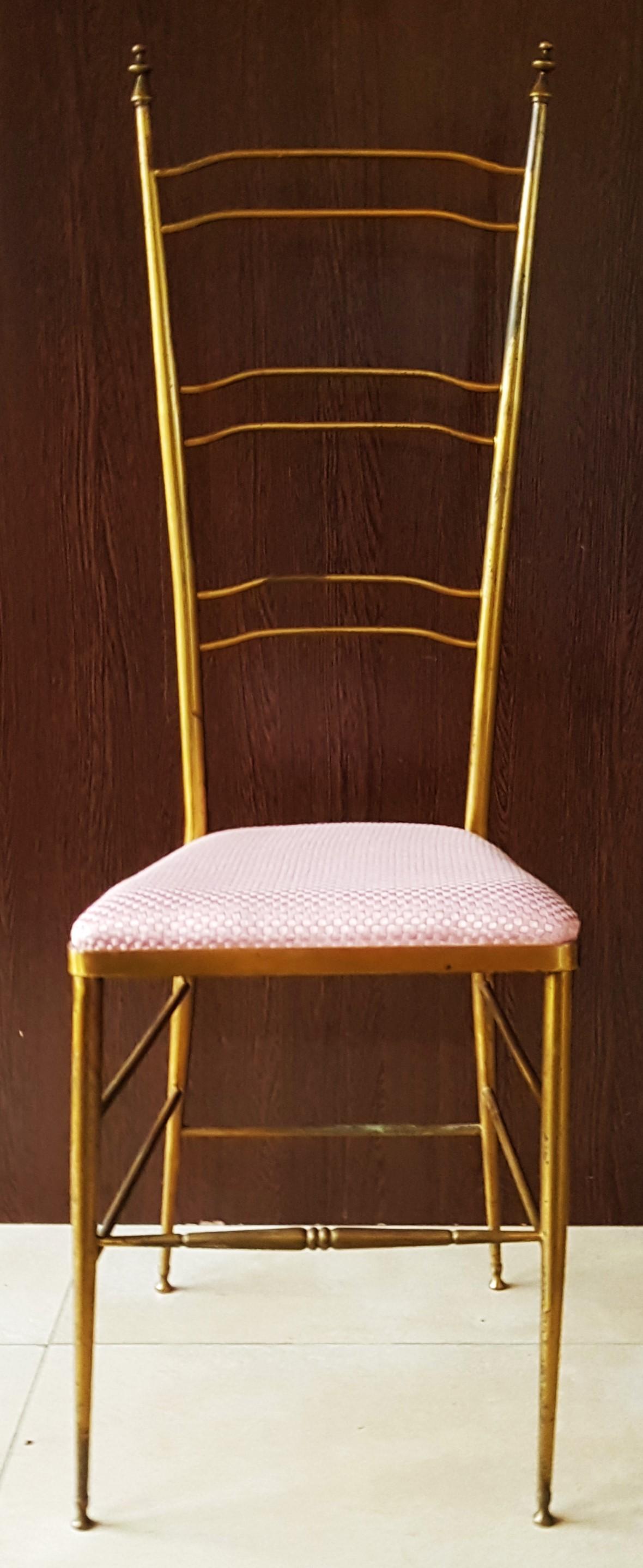 Midcentury Chiavari High Back Chairs, Italy, 1950s In Good Condition In Saarbruecken, DE