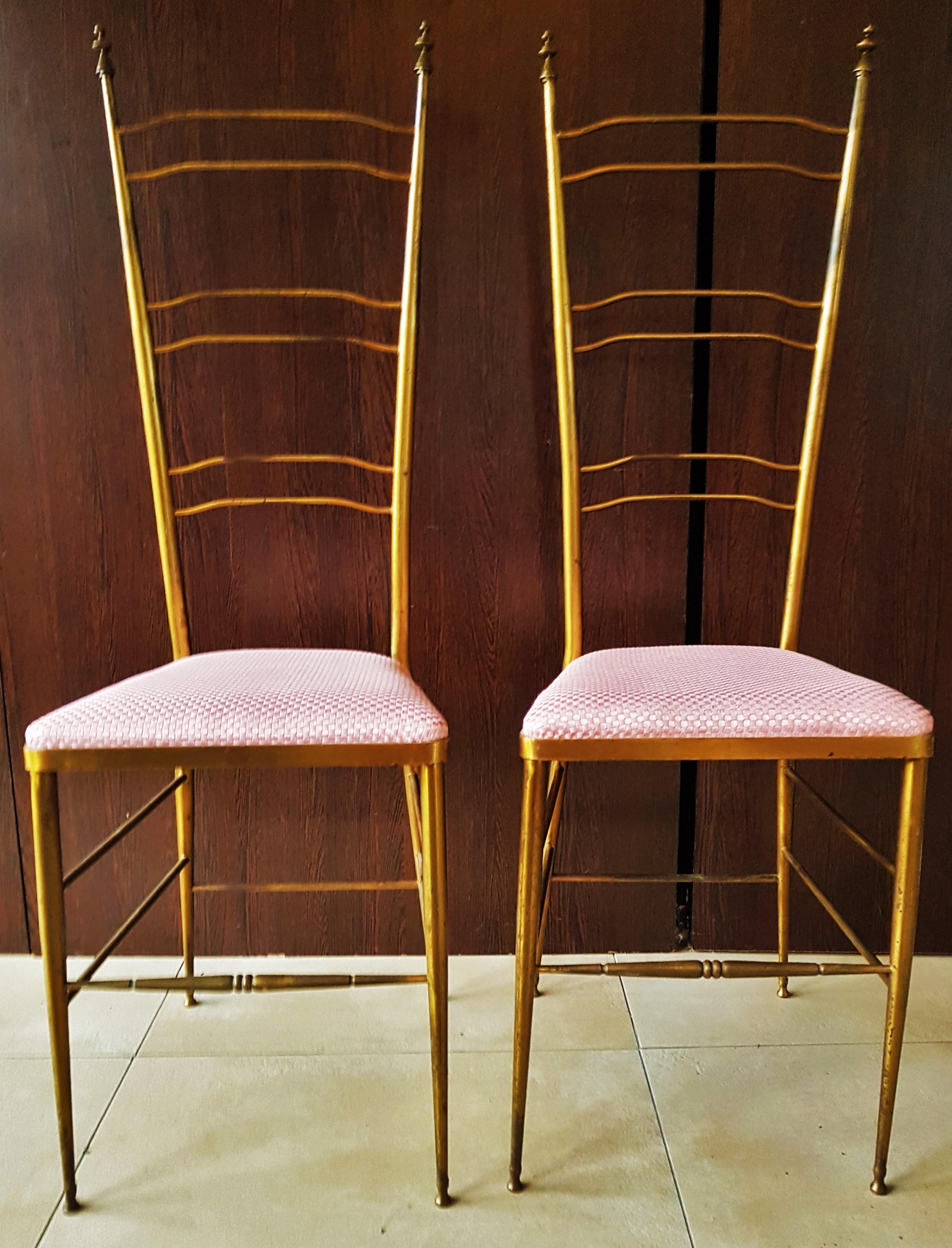 Mid-20th Century Midcentury Chiavari High Back Chairs, Italy, 1950s