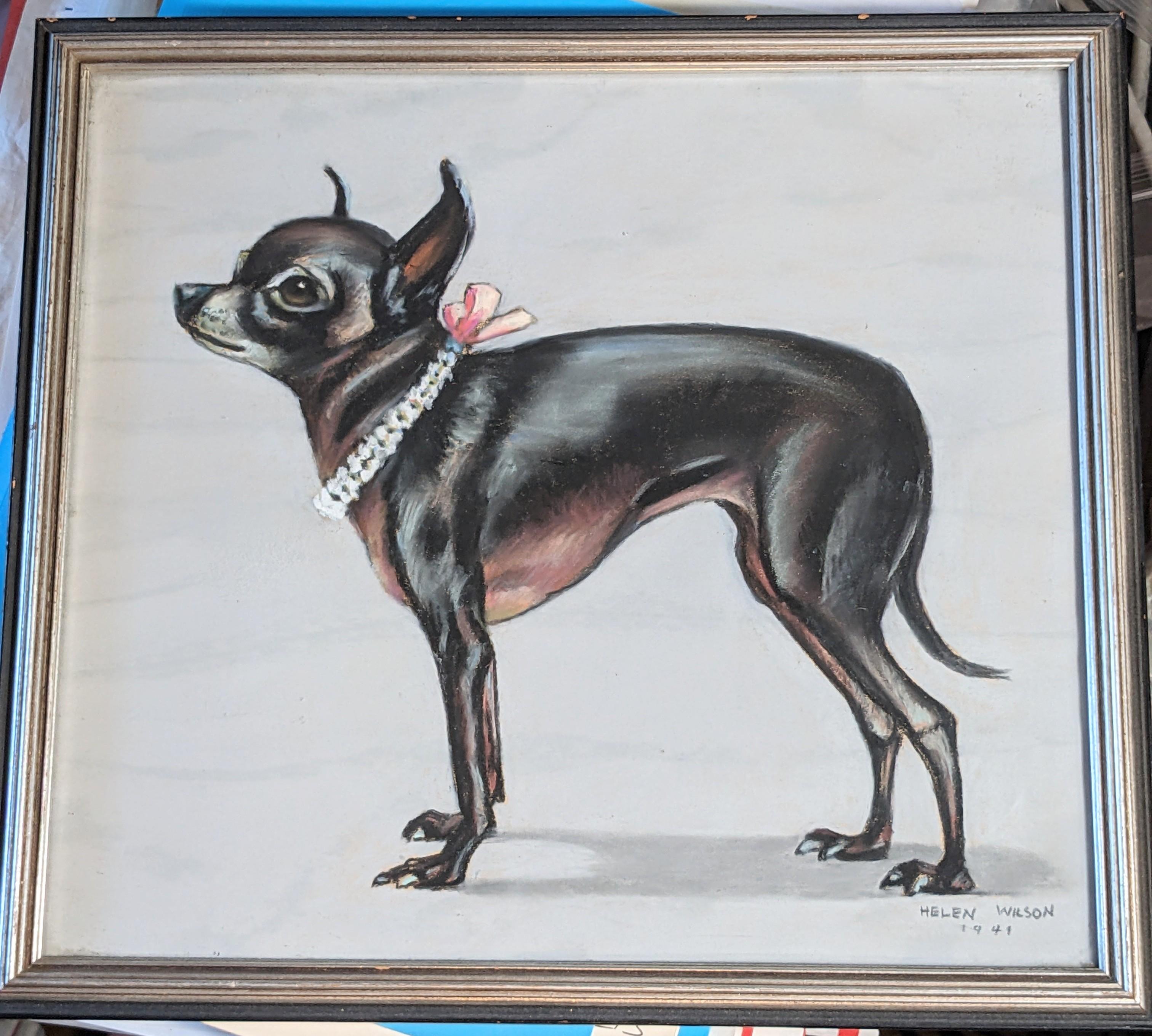 Mid Century Chihuahua Painting  1