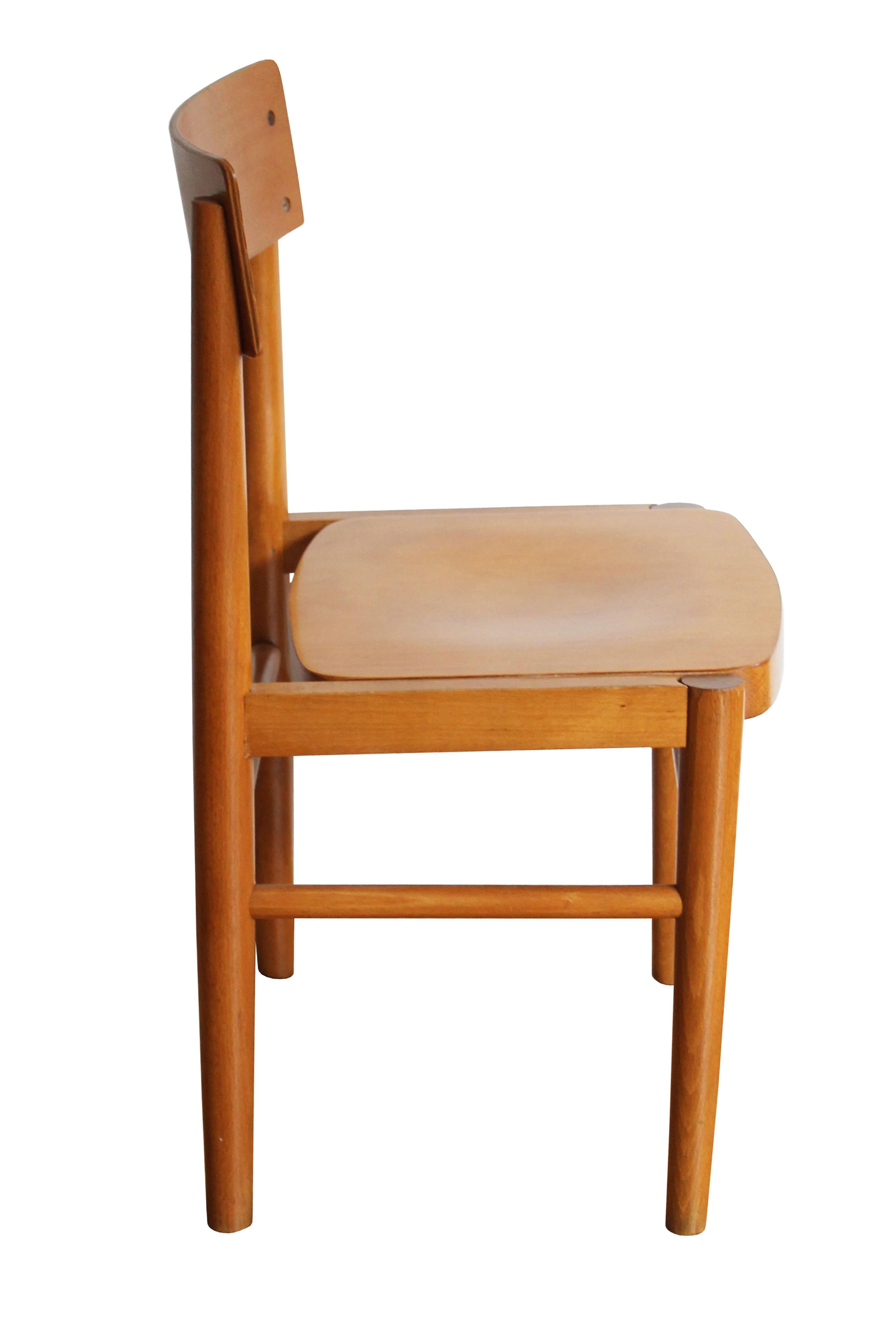 A Mid-Century children’s chair made entirely of beech wood in a lovely light honeycomb colour . This piece was produced in the 1970’s by the renowned TON Furniture Company. Despite being designed and produced in former Czechoslovakia, these chairs