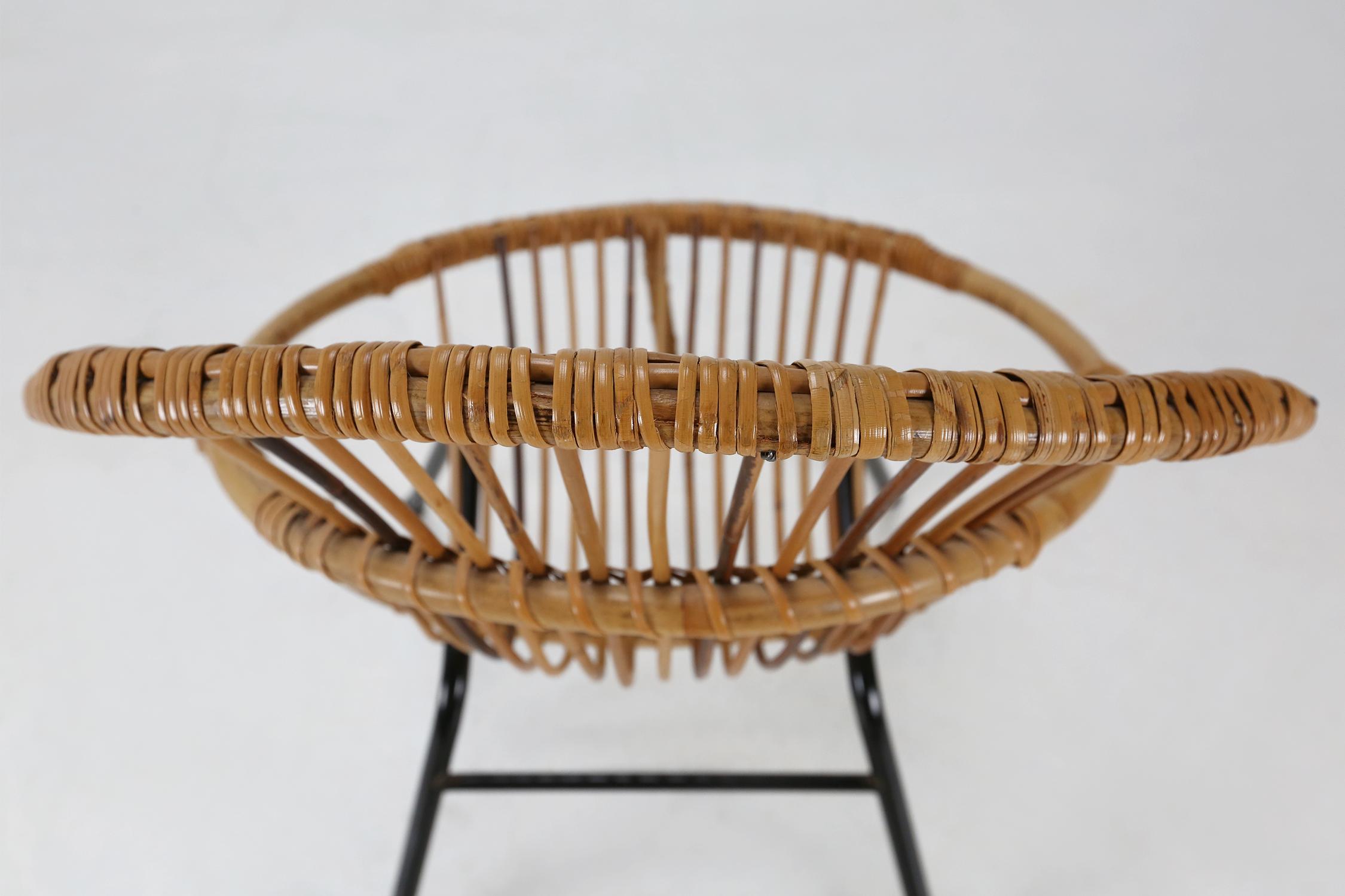 Mid-20th Century Mid-Century Children's Chair in Rattan
