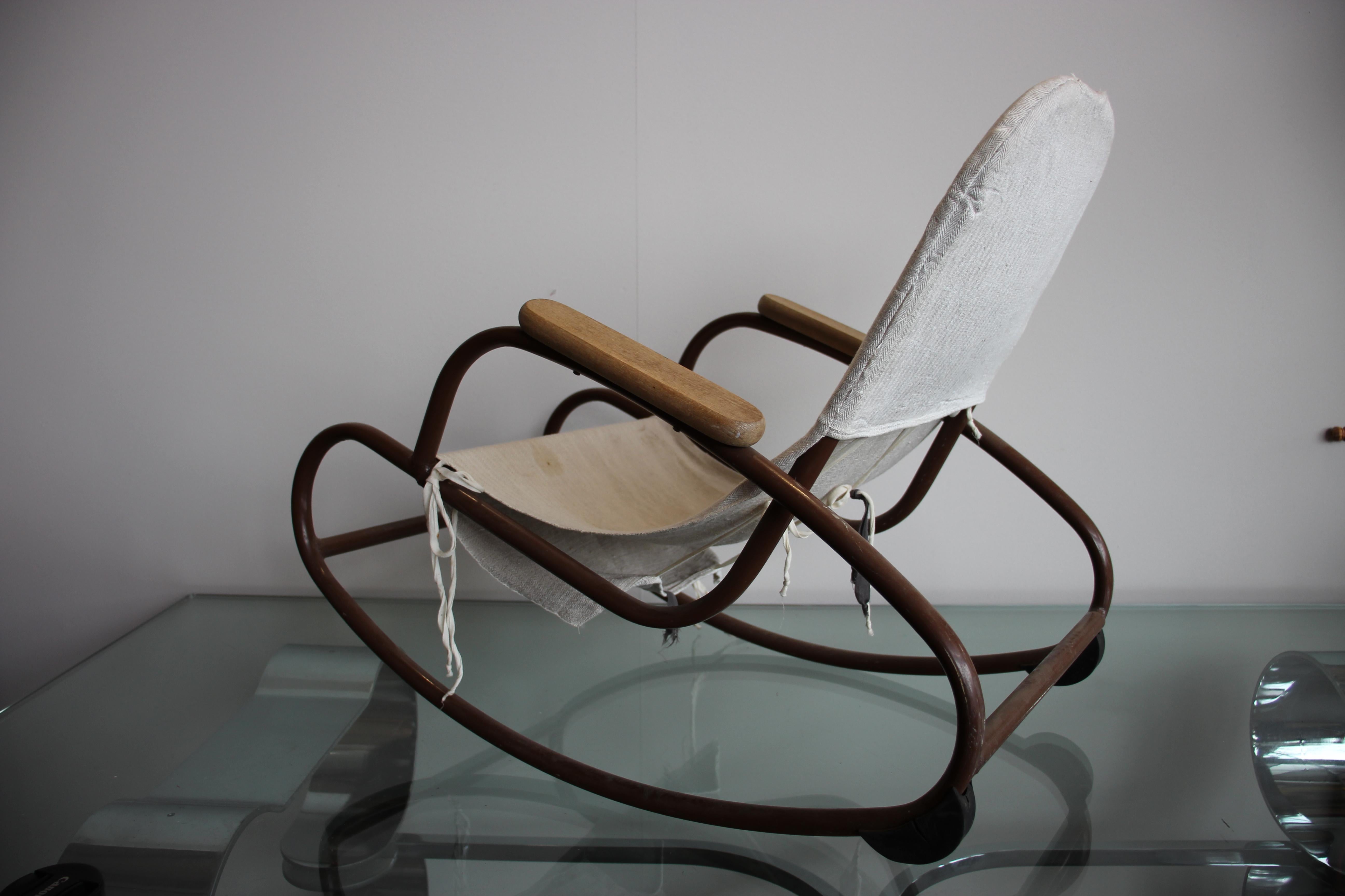 Midcentury Children's Rocking Chair, Czech Design 1