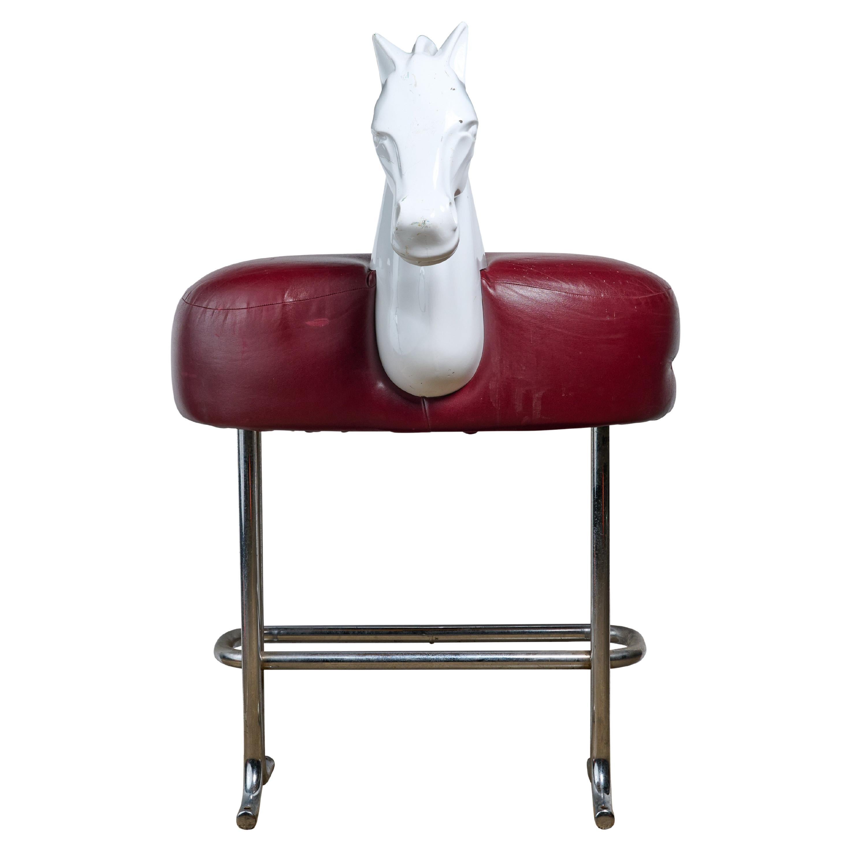 Italian Mid-Century Child's Barber Chair with Horse Head