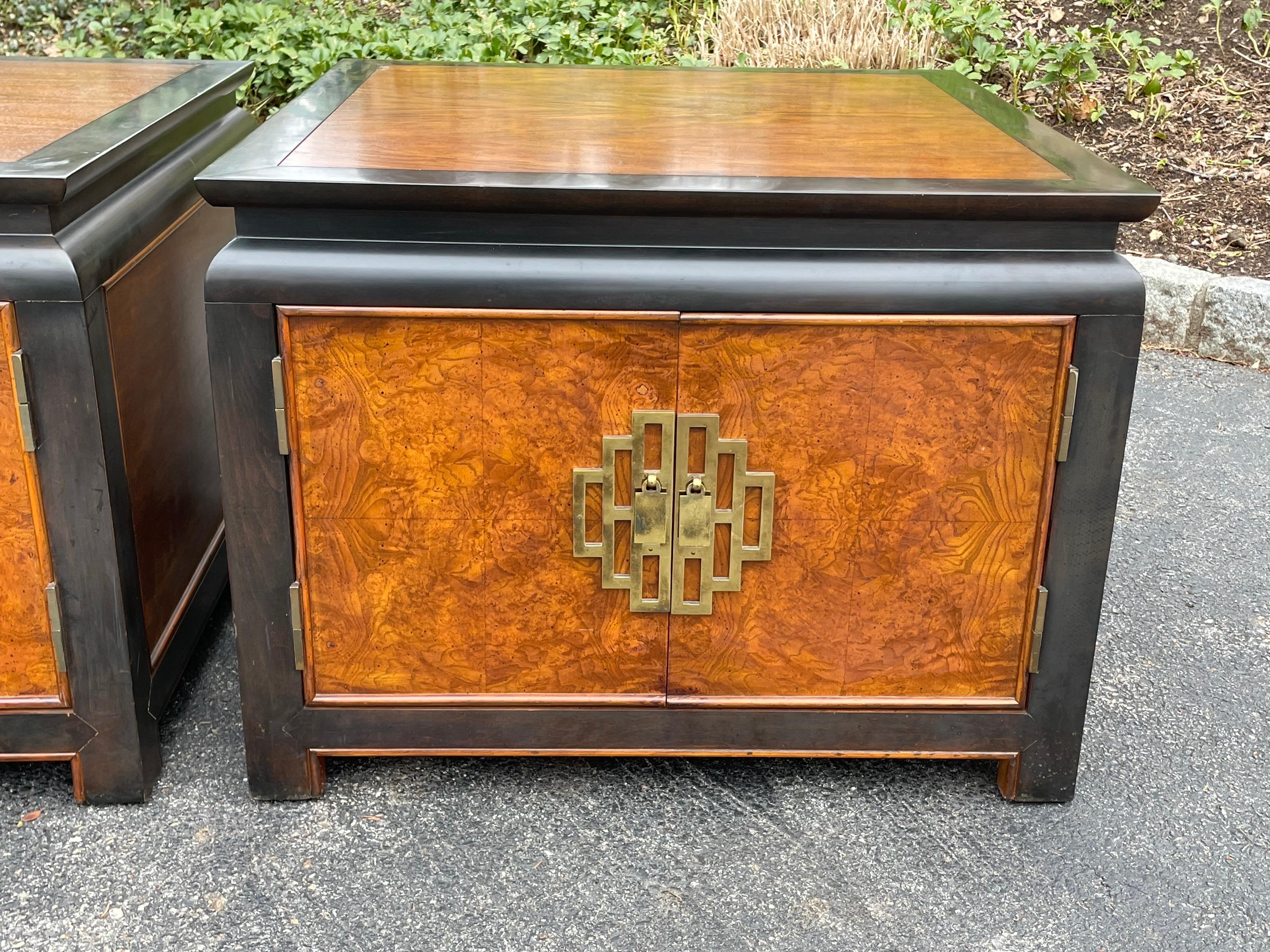 Mid Century Chin Hua Side Tables or Nightstands by Raymond Sobota for Century In Good Condition For Sale In Bedford Hills, NY