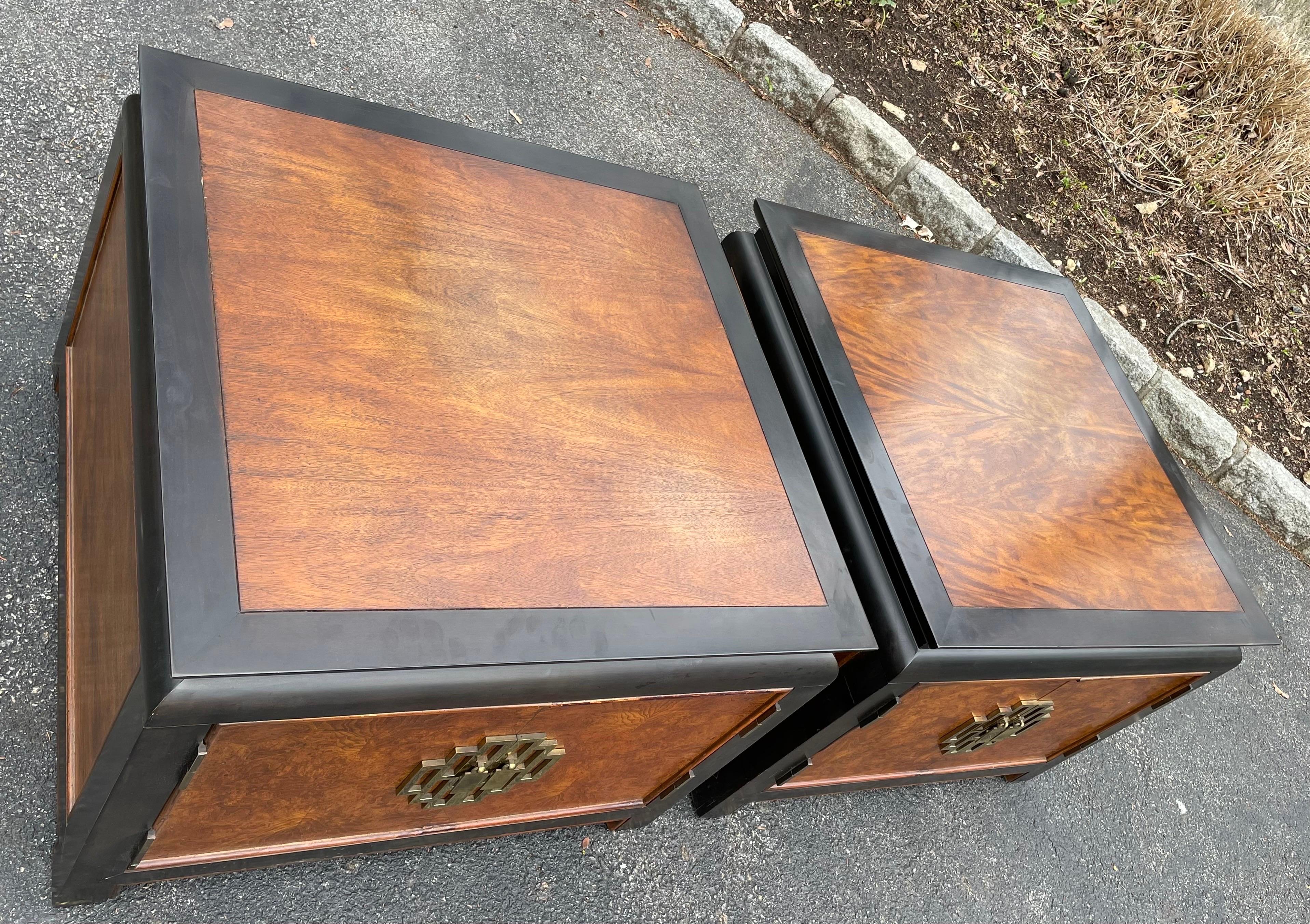 Mid Century Chin Hua Side Tables or Nightstands by Raymond Sobota for Century For Sale 1