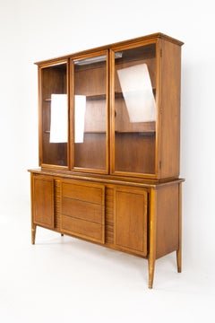 Mid Century China Cabinet and Hutch with Glass Doors