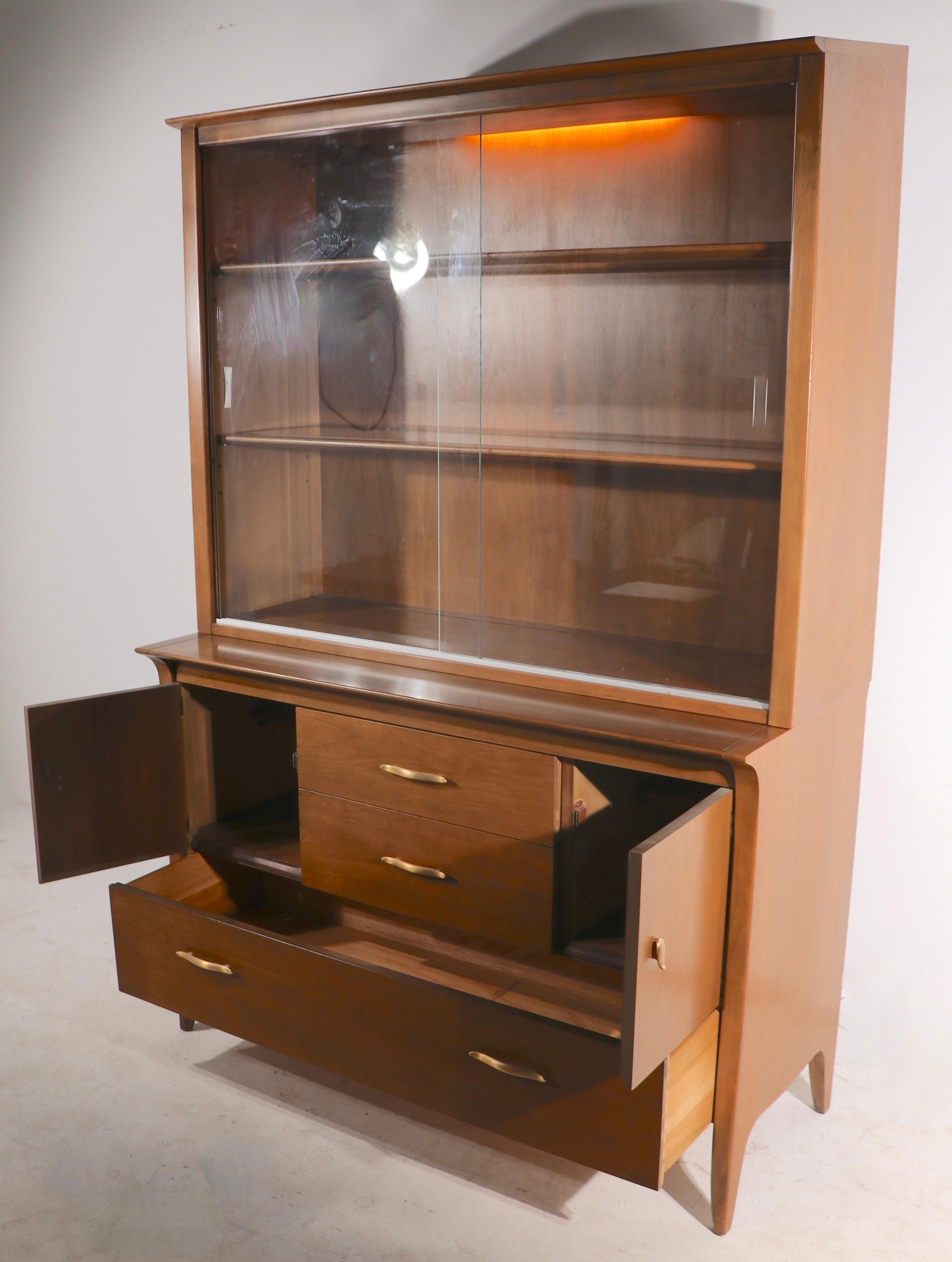 Mid Century China Cabinet by John Van Koert Profile for Drexel 1950's In Good Condition In New York, NY