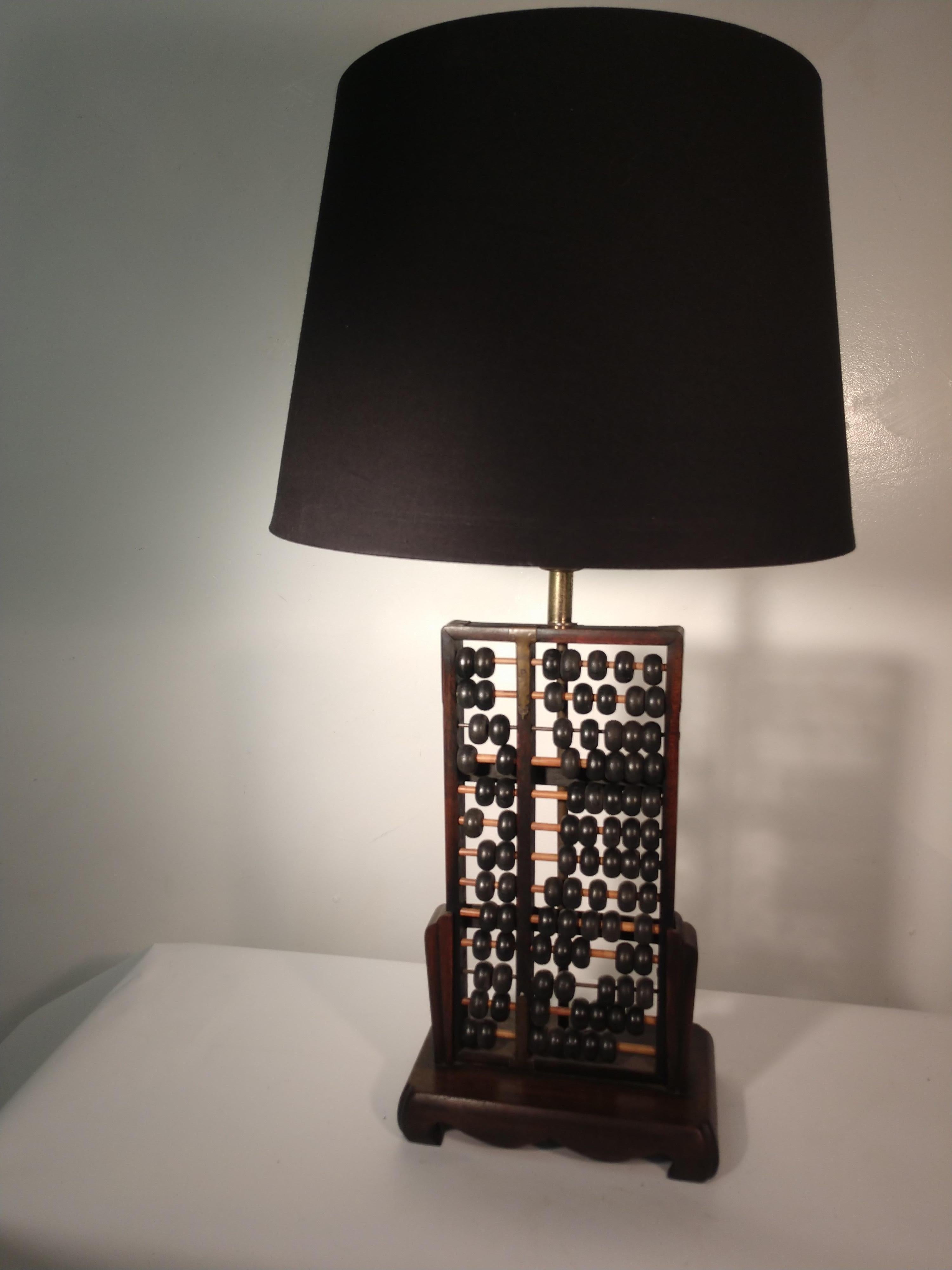 Hand-Crafted Mid Century Modern Chinese Abacus Table Lamp, circa 1960 For Sale