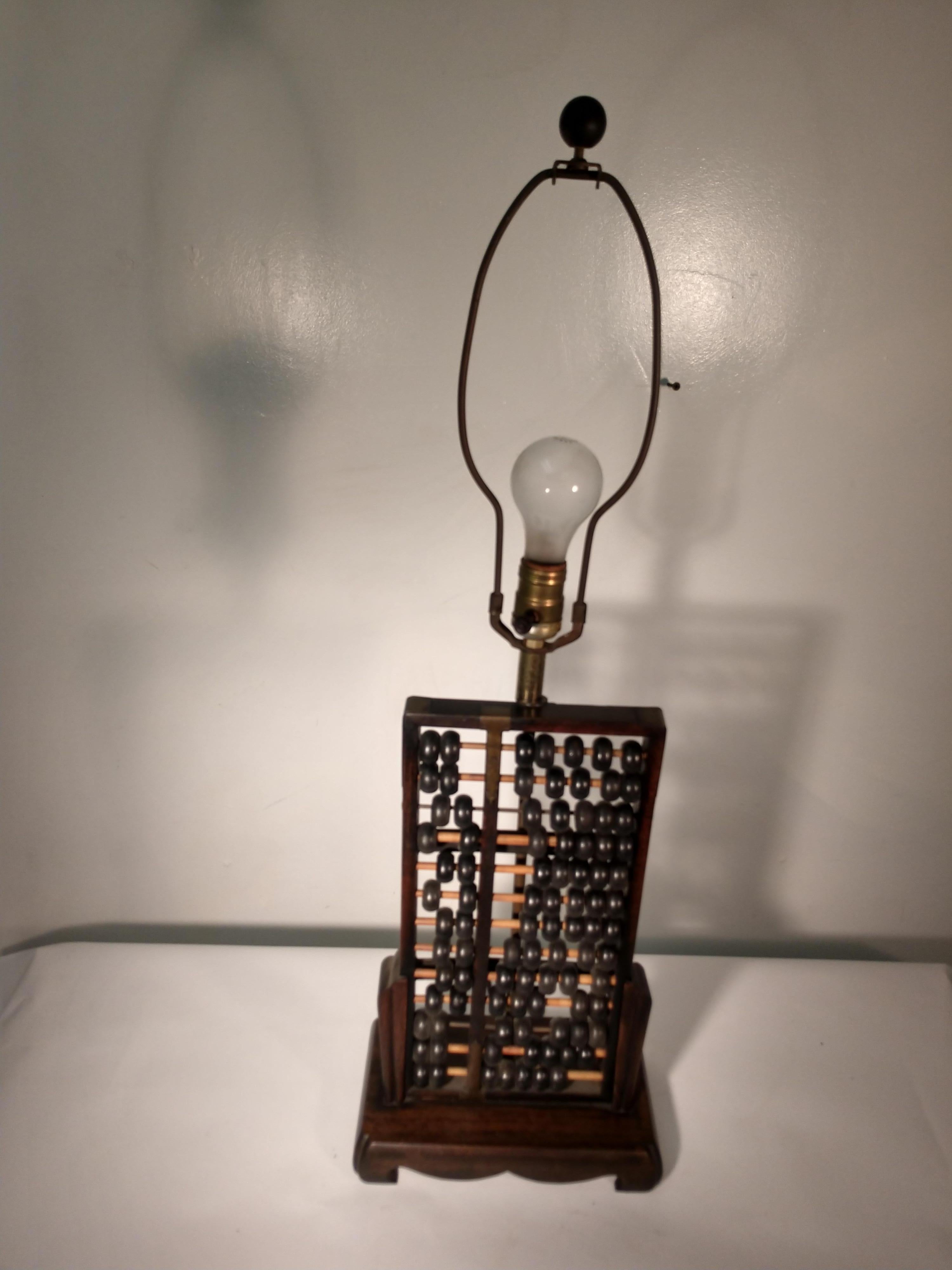 Mid-20th Century Mid Century Modern Chinese Abacus Table Lamp, circa 1960 For Sale