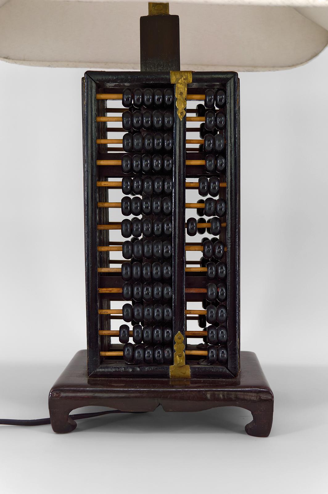 Mid-20th Century Mid-Century Chinese Abacus / Suanpan Lamp, circa 1950