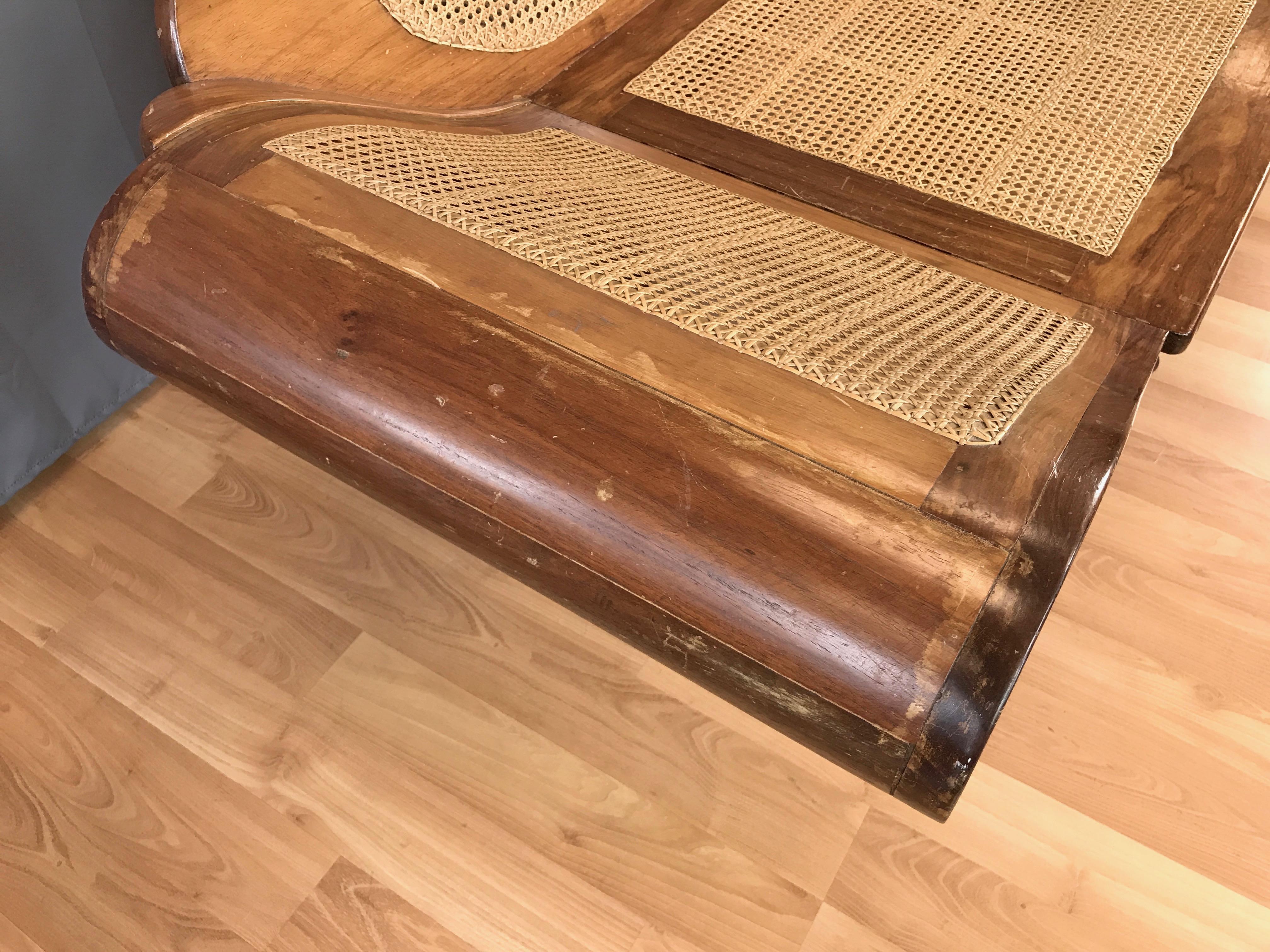 Mid-Century Chinese Annatto Wood and Rattan Daybed or Chaise Lounge 6