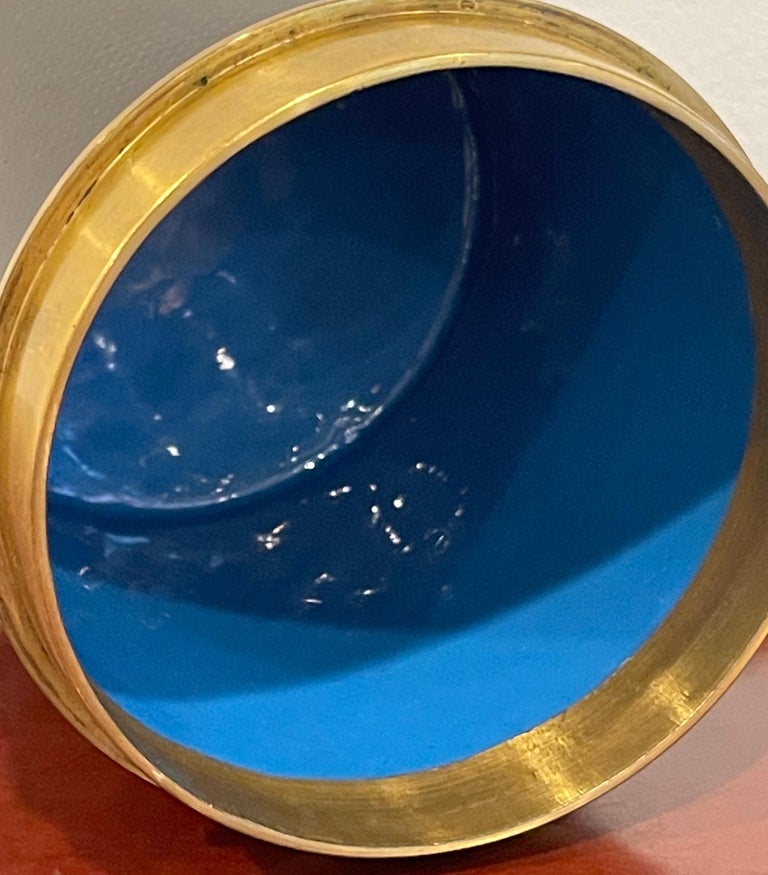 MidCentury Chinese Black and Gold Cloisonné 'Good Luck' Circular Table