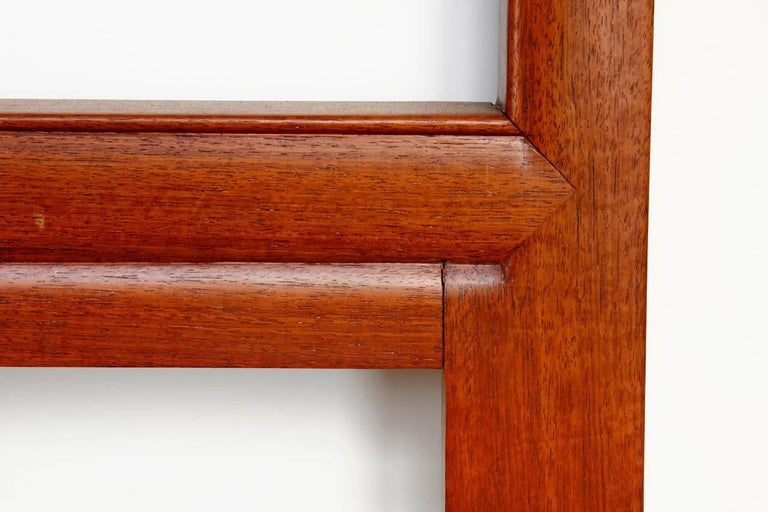 Midcentury Chinese Carved Hardwood Geometric Headboard at 1stDibs