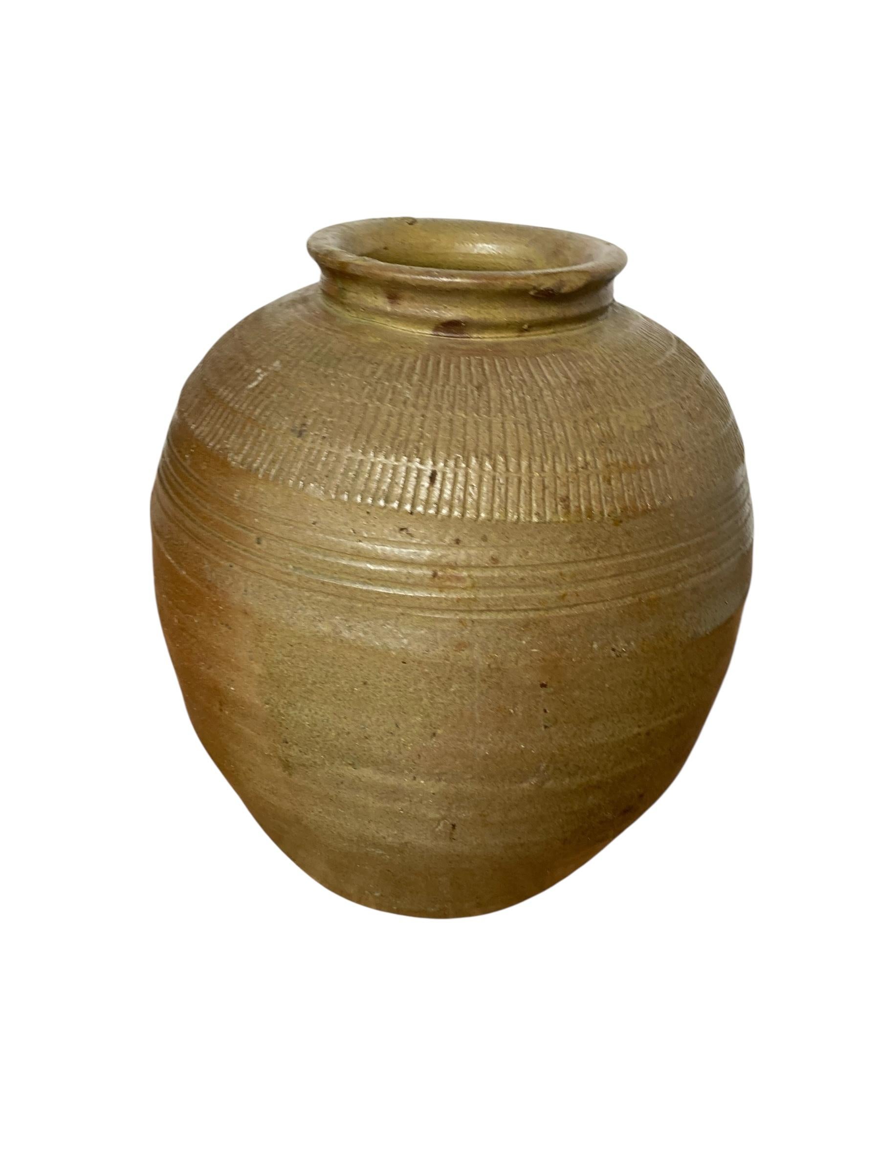 Mid Century Chinese Ceramic Pickling Jar Jade Green For Sale 3