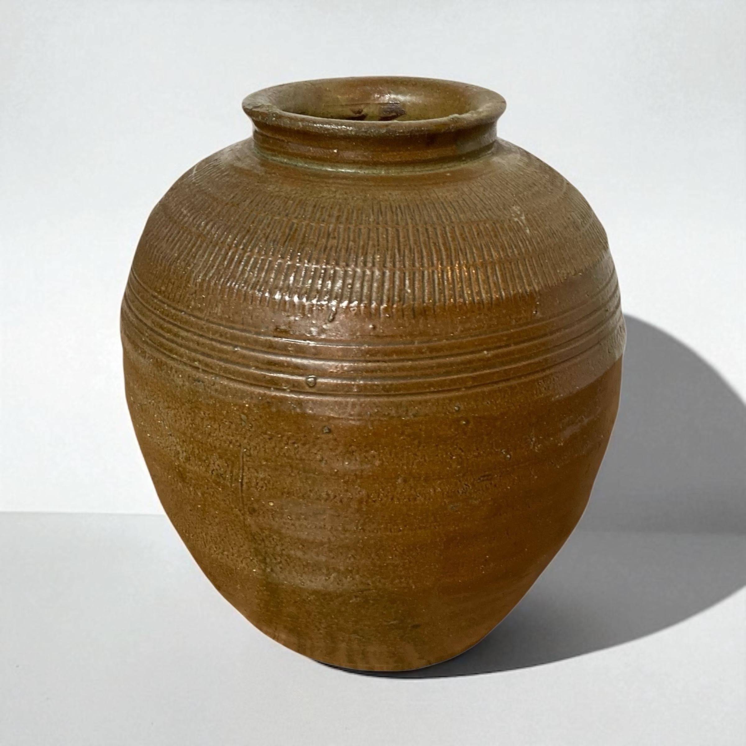 Mid Century Chinese Ceramic Pickling Jar Jade Green For Sale 4