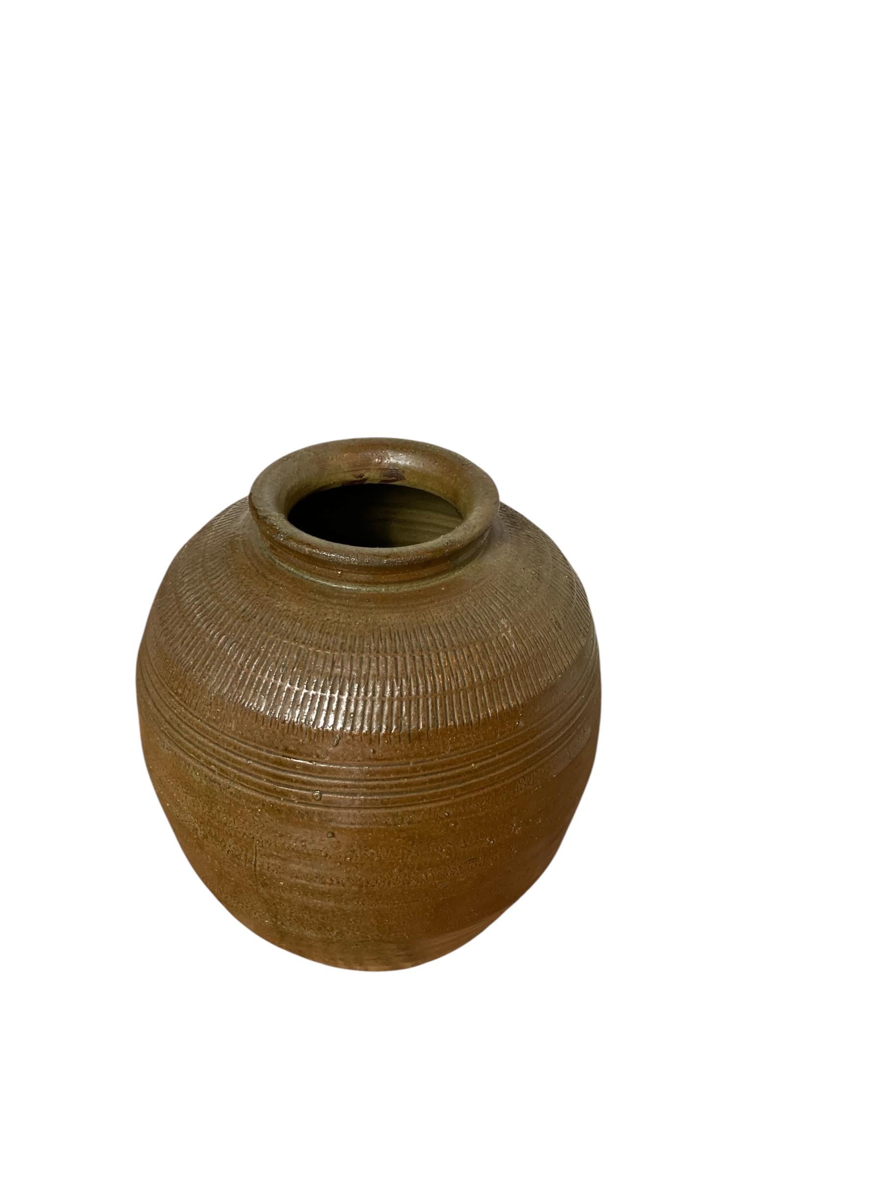 Mid Century Chinese Ceramic Pickling Jar Jade Green For Sale 1