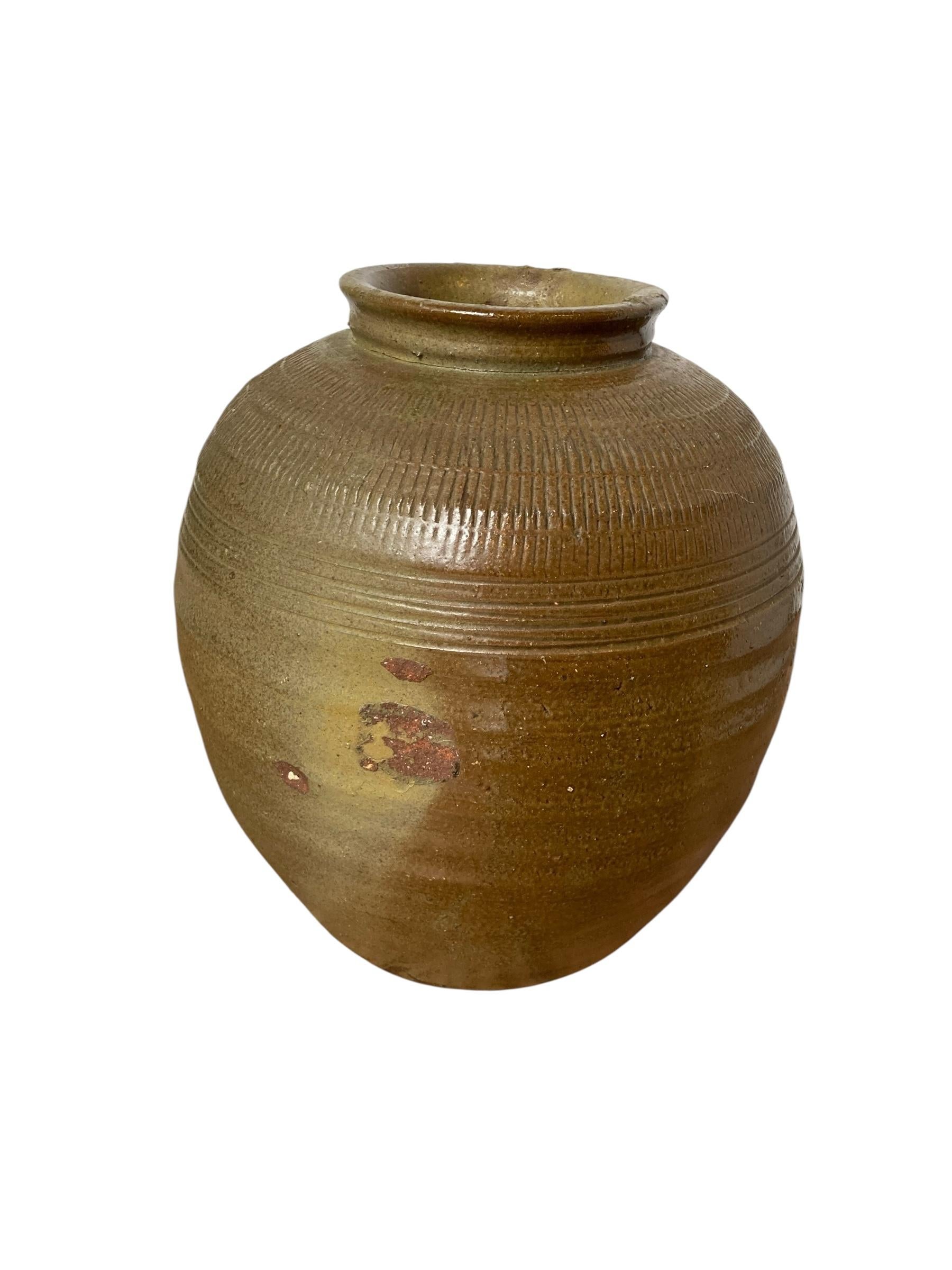 Mid Century Chinese Ceramic Pickling Jar Jade Green For Sale 2
