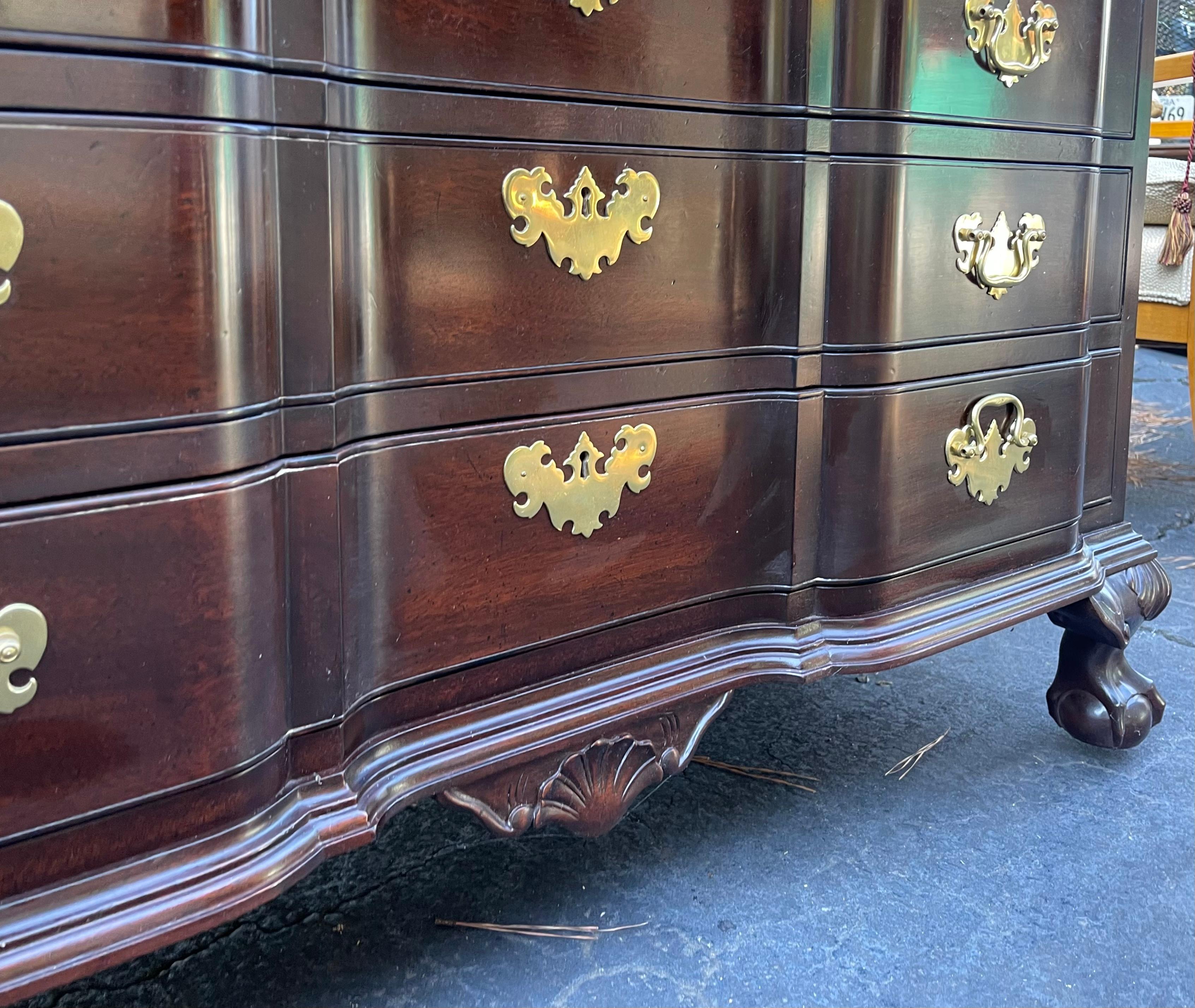 Mid-Century Chinese Chippendale Style Ball and Claw Secretary by Biggs Furniture For Sale 3