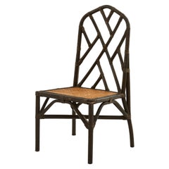 Midcentury Chinese Chippendale Style Bamboo Side Chair