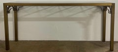 Mid-Century Chinese Chippendale Style Brass Console Table Att. to Mastercraft
