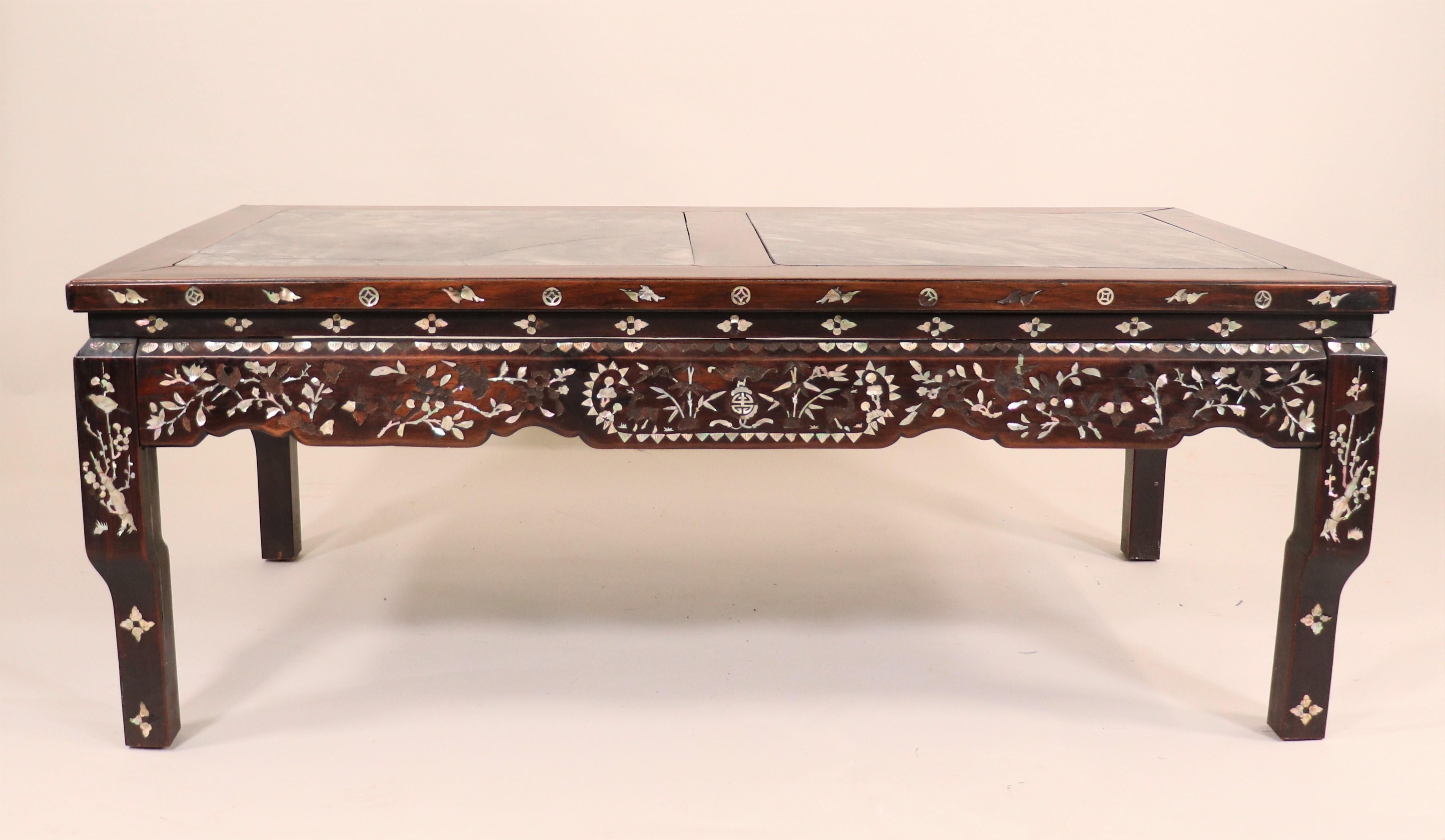 Mid-Century Chinese Coffee Table with Mother of Pearl Inlay  For Sale 10