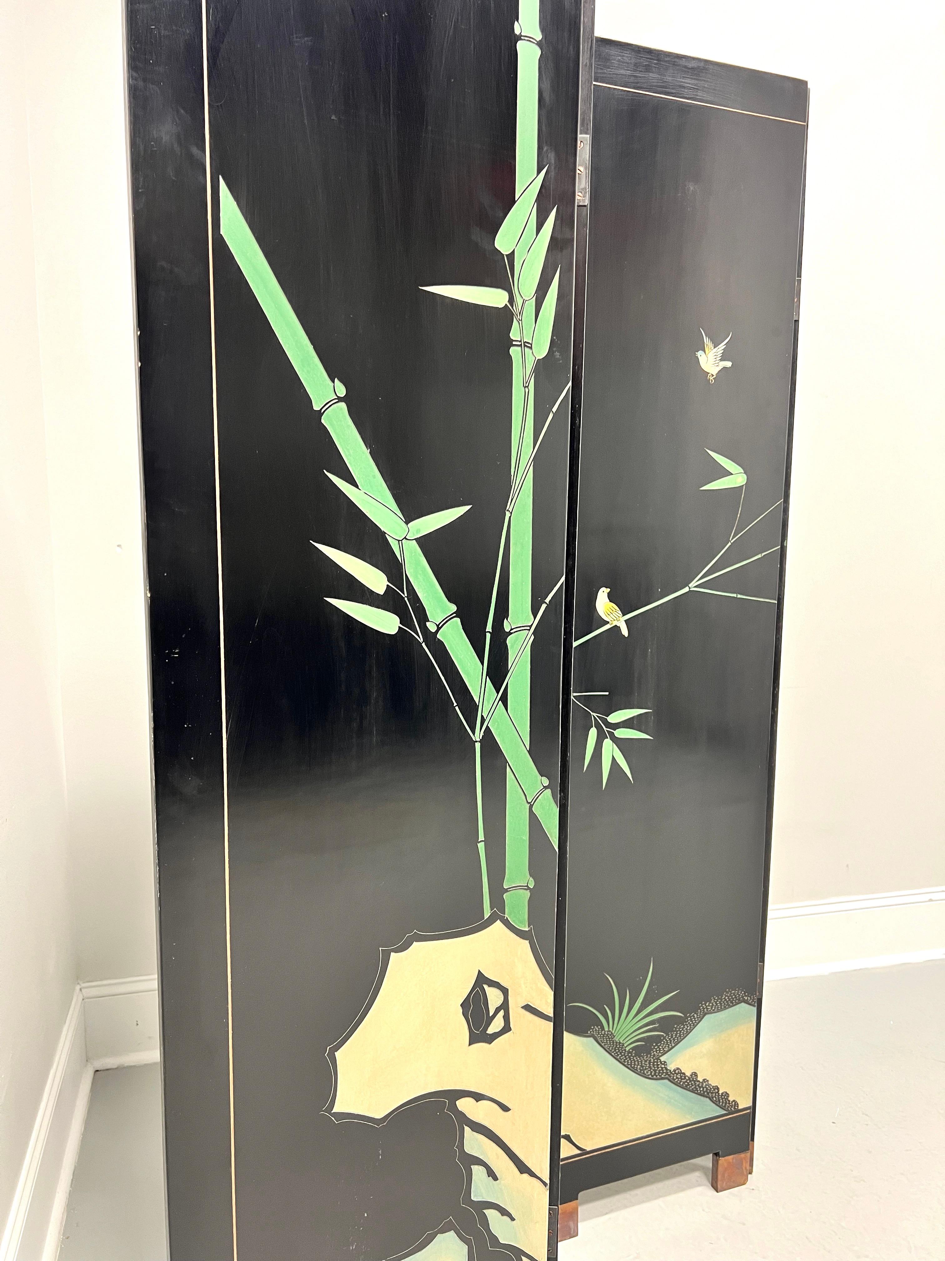 Mid Century Chinese Export Four Panel Coromandel Folding Screen Room Divider For Sale 4