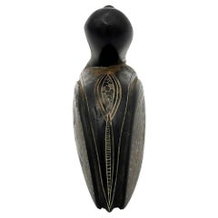 Mid-century Chinese Export Hand Carved Teak Wood Duck