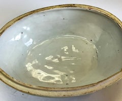 Midcentury Chinese Export Melon Form Pottery Tureen with a Squirrel on Top