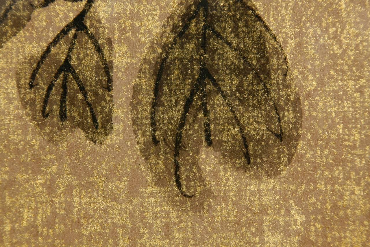 20th Century Midcentury Chinese Ink and Color on Paper Persimmon Painting