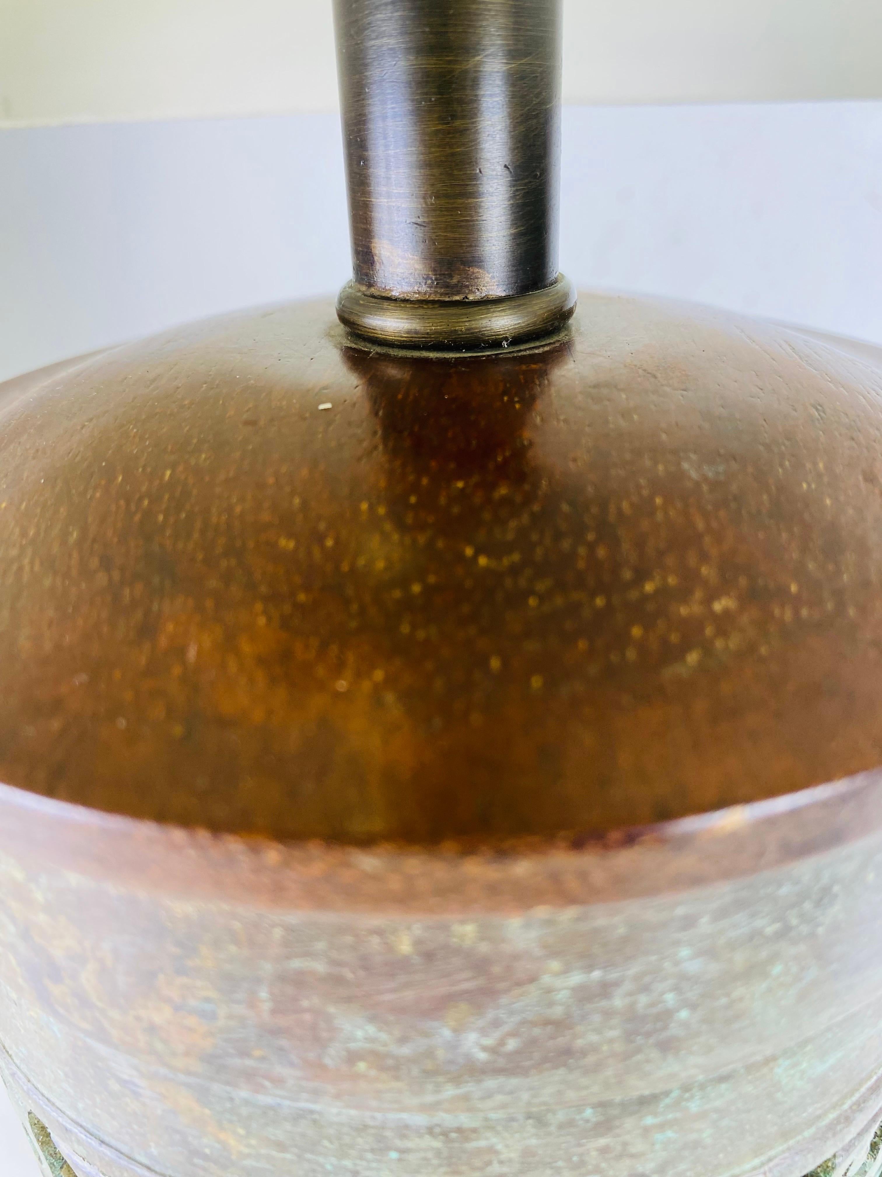 American Mid-century Chinese inspired bronze table lamp after James Mont