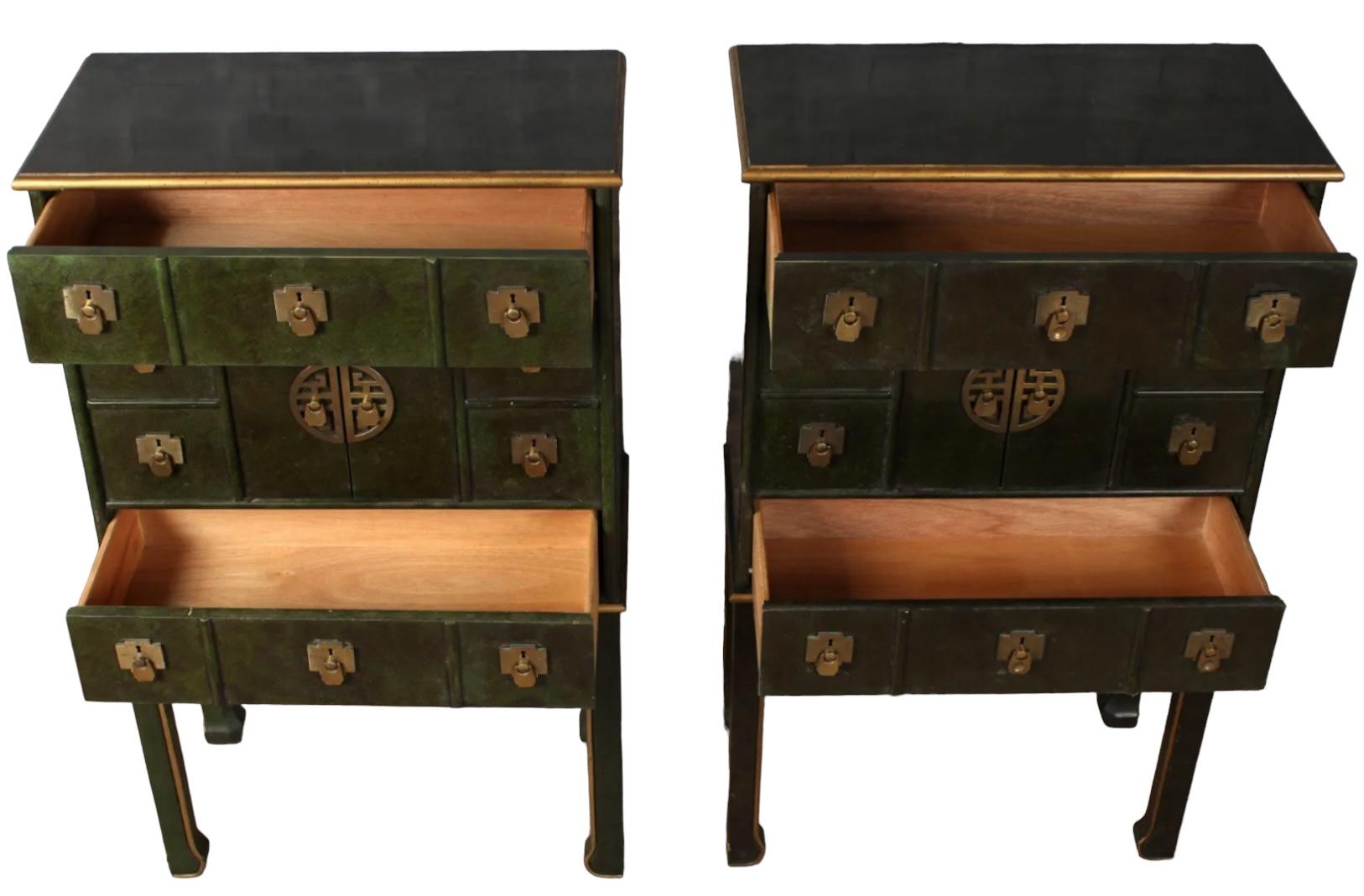 Mid-Century Chinese Ming Style Lingerie / Storage / Jewelry Cabinets - Pair 2