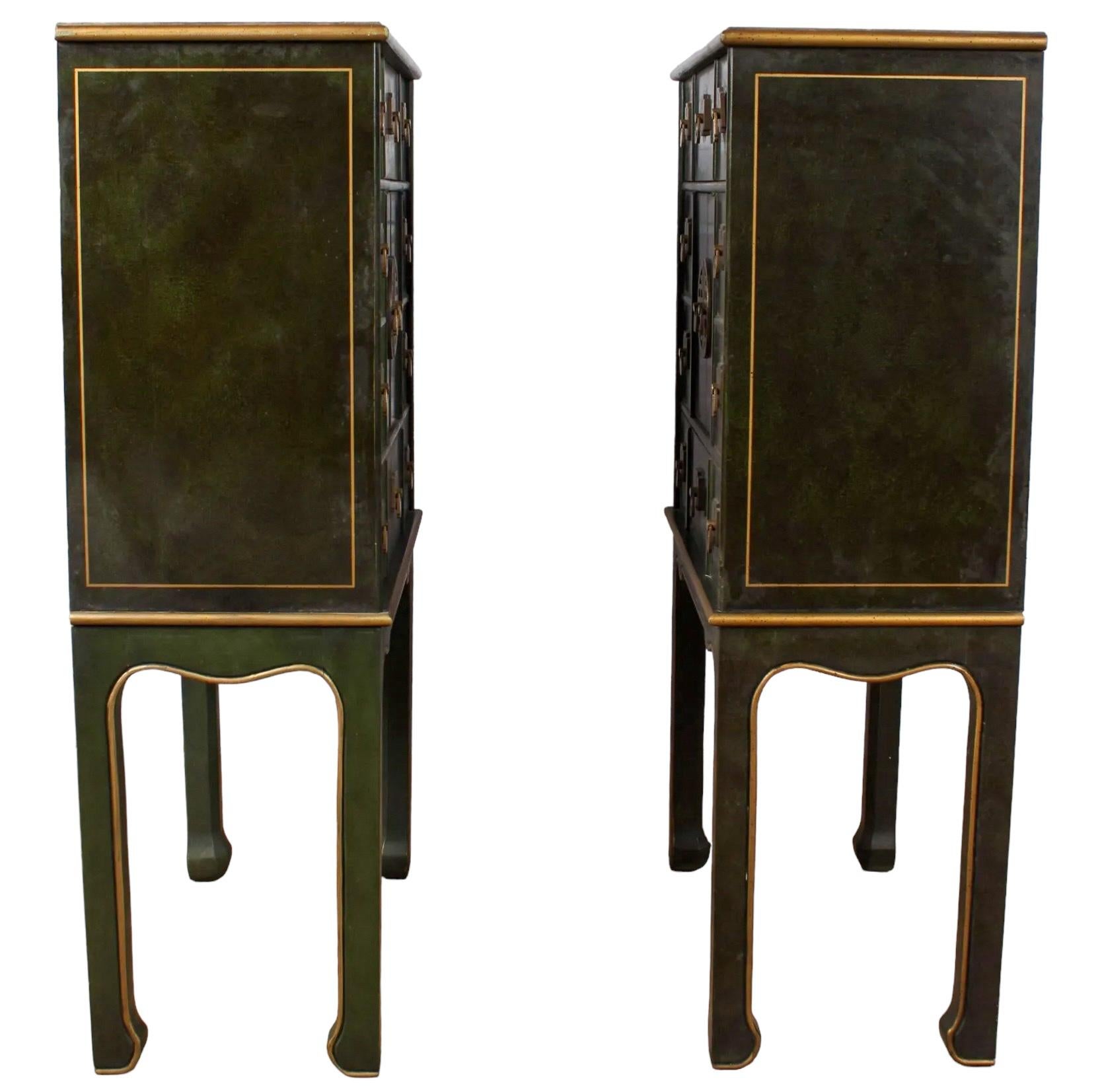 Mid-Century Chinese Ming Style Lingerie / Storage / Jewelry Cabinets - Pair 3
