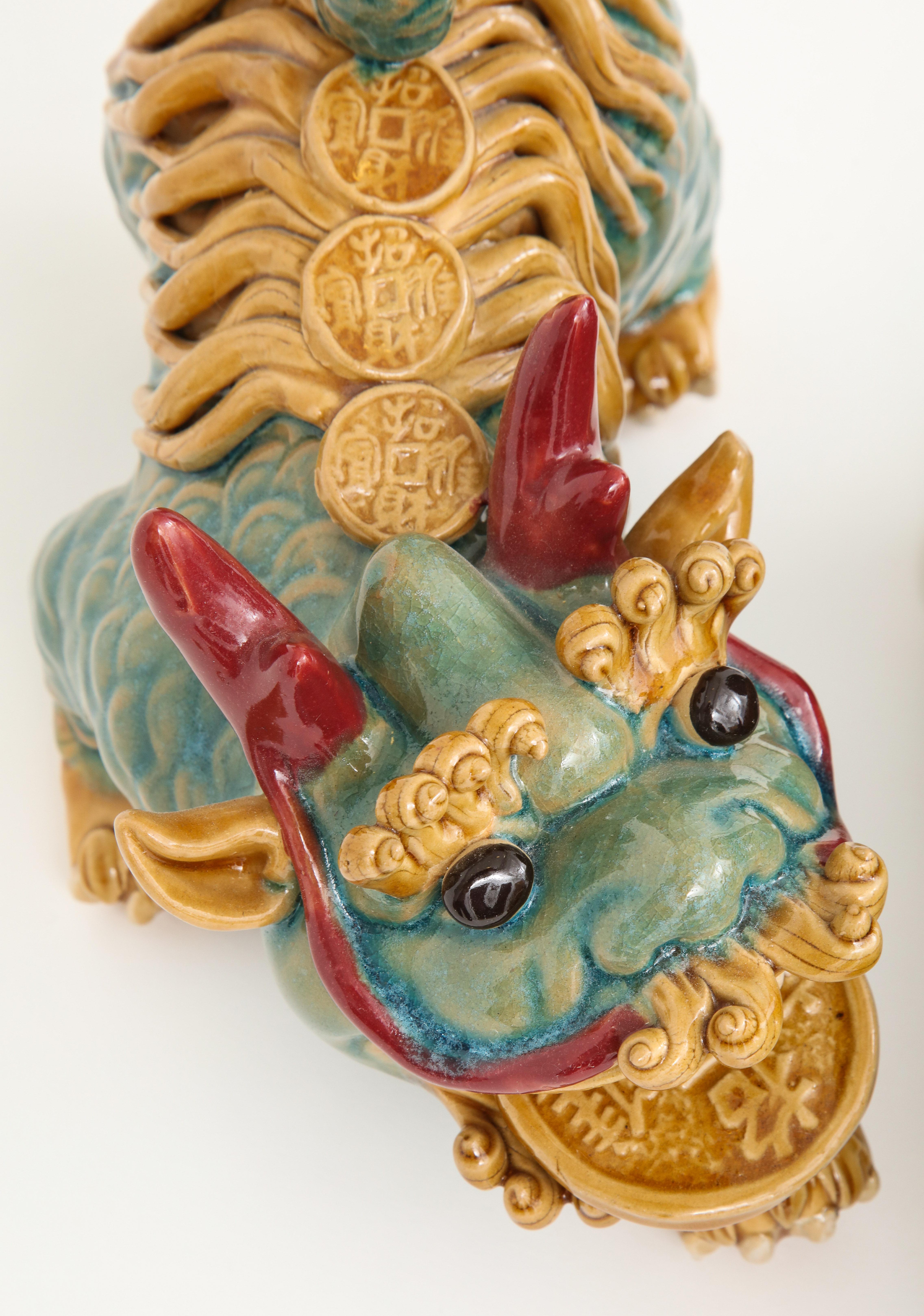 Midcentury Chinese Porcelain Foo Dogs 5