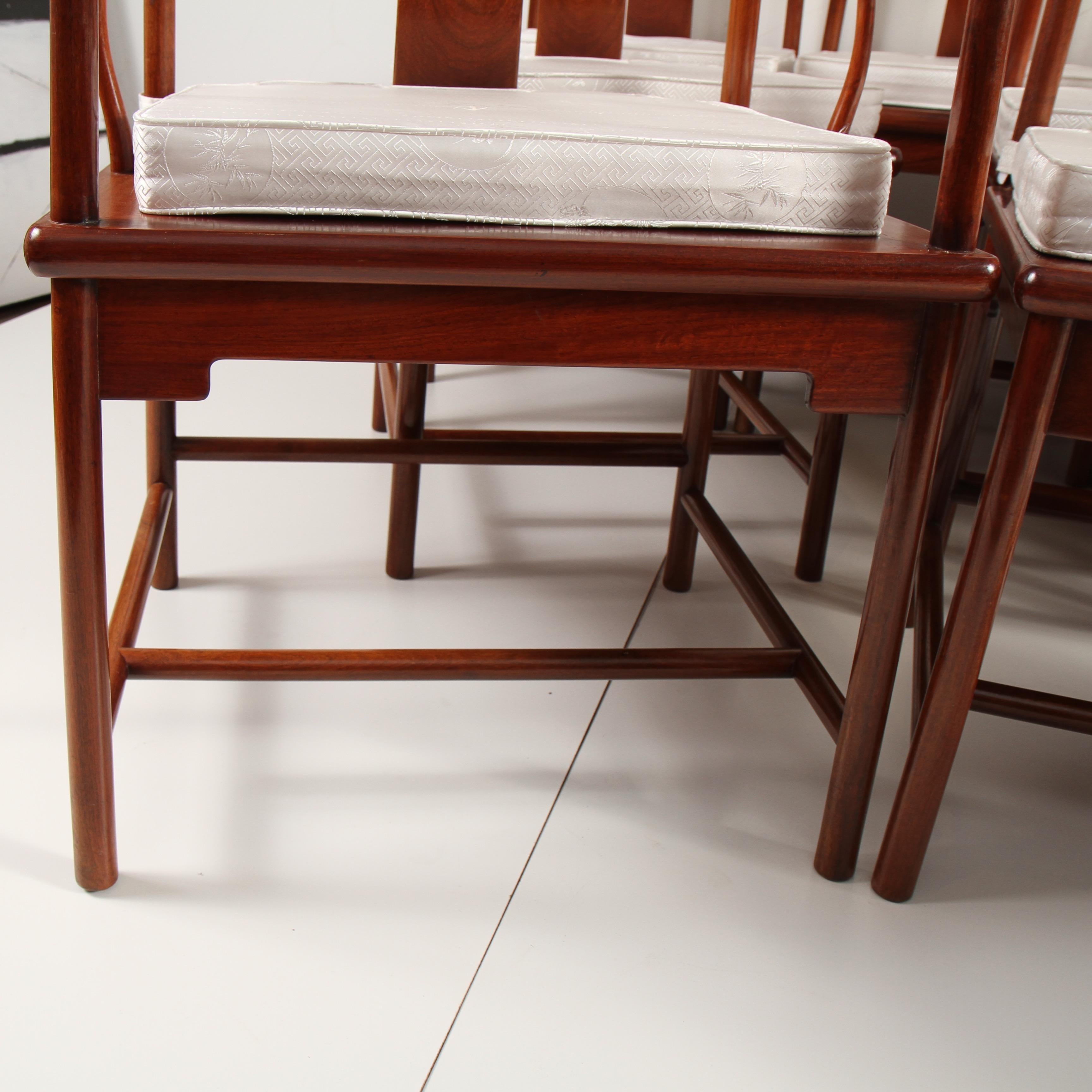 Midcentury Chinese Rosewood Dining Chairs 4
